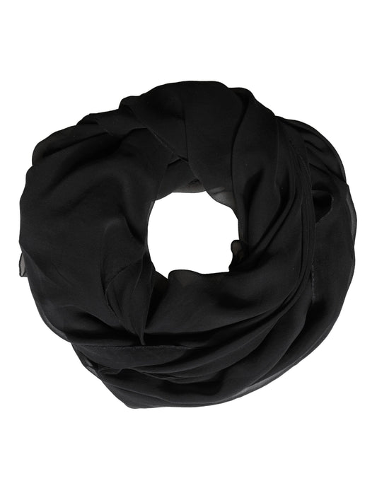 Dolce & Gabbana Black Silk Neck Wrap Shawl Stole 167cm x 126cm Scarf Curated Luxury Accessories by Orvyn