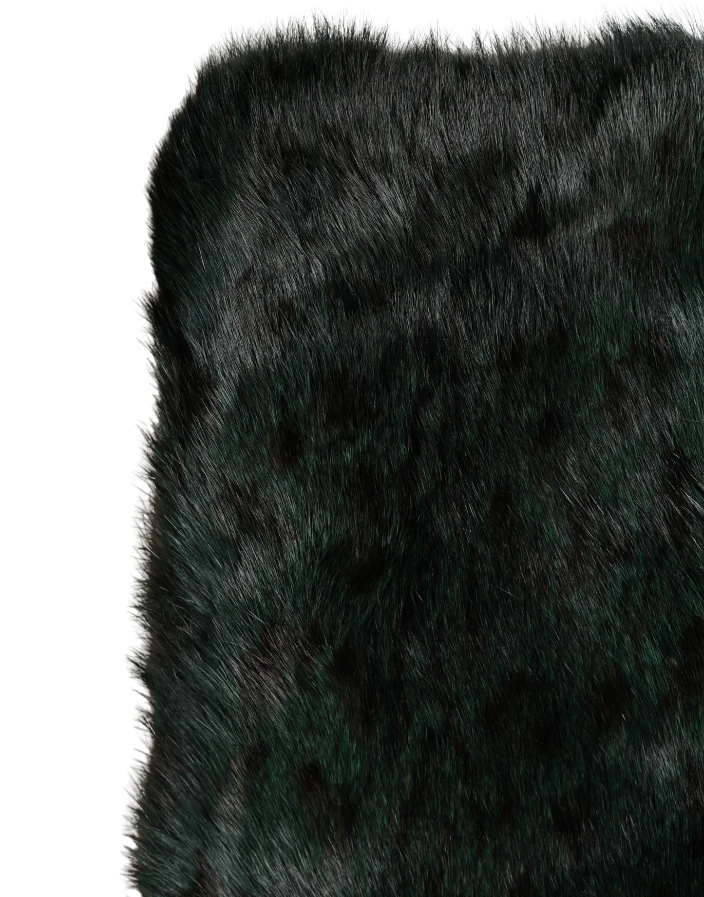 Dolce & Gabbana Black Green Stripe Fur Shawl Neck Wrap 180cm x49cm Scarf Curated Luxury Accessories by Orvyn