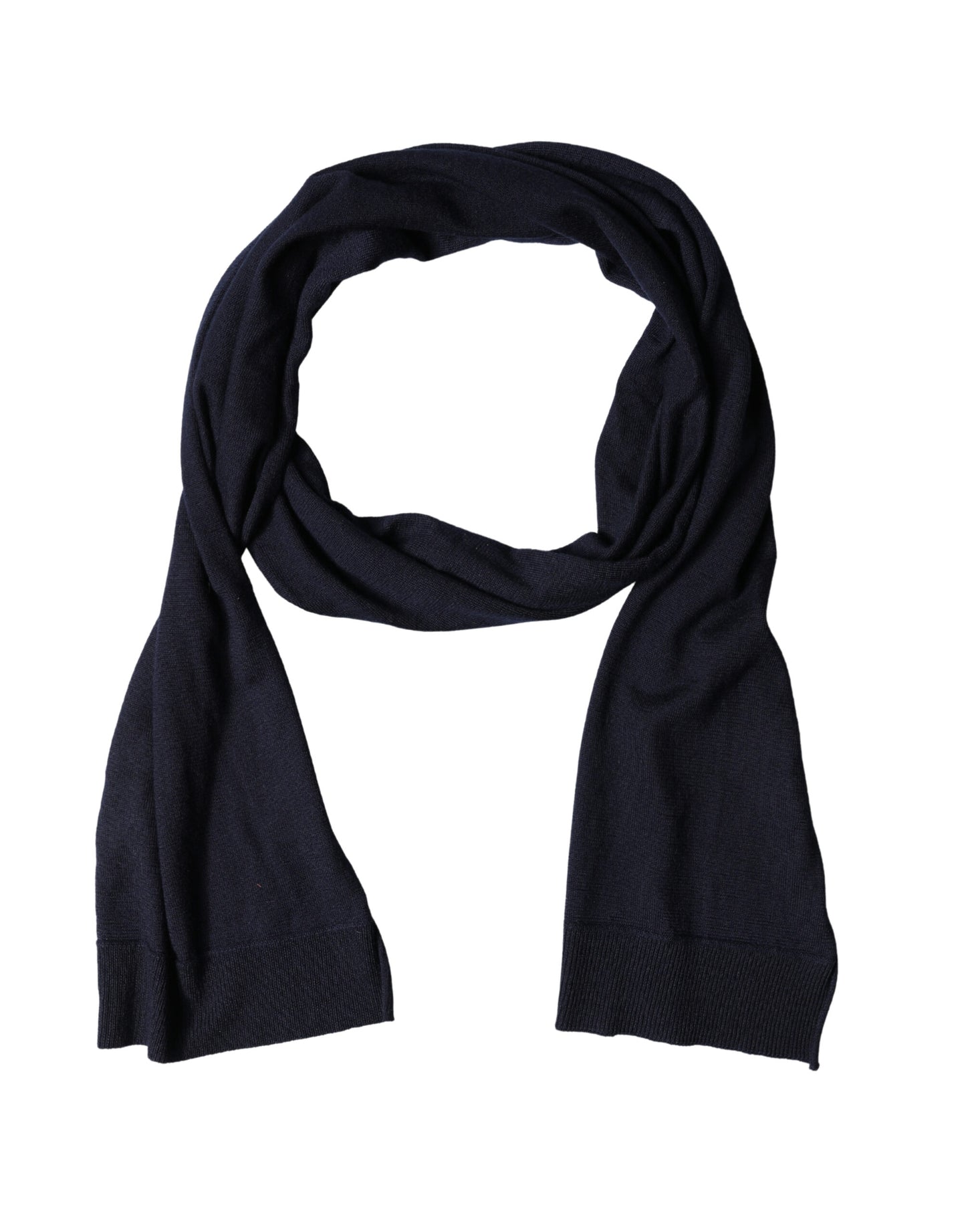 Dolce & Gabbana Black Wool Knitted Shawl Neck Wrap 200cm x 25cm Scarf Curated Luxury Accessories by Orvyn