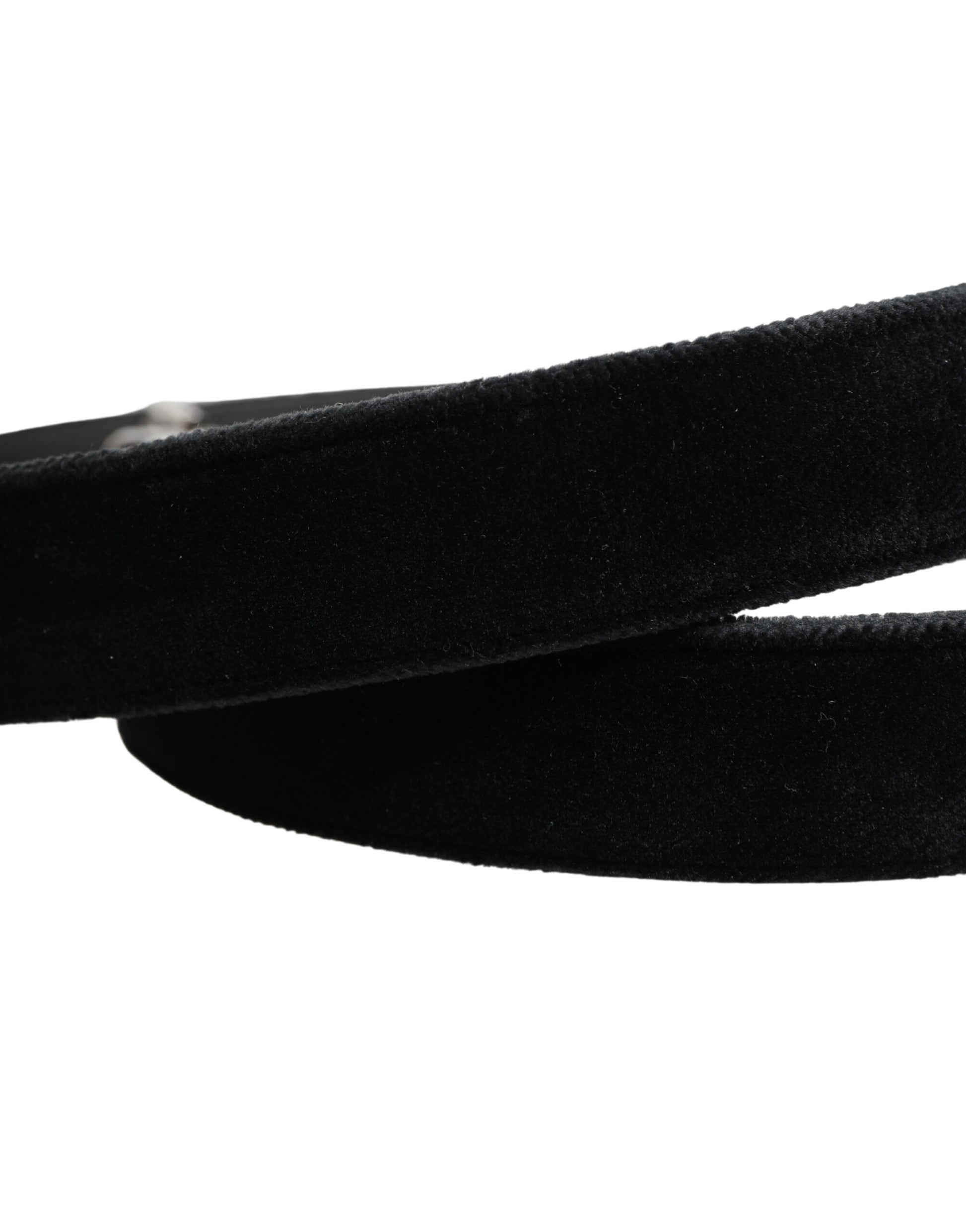 Dolce & Gabbana Black Suede Silver Tone Metal Buckle Men Belt Curated Luxury Accessories by Orvyn