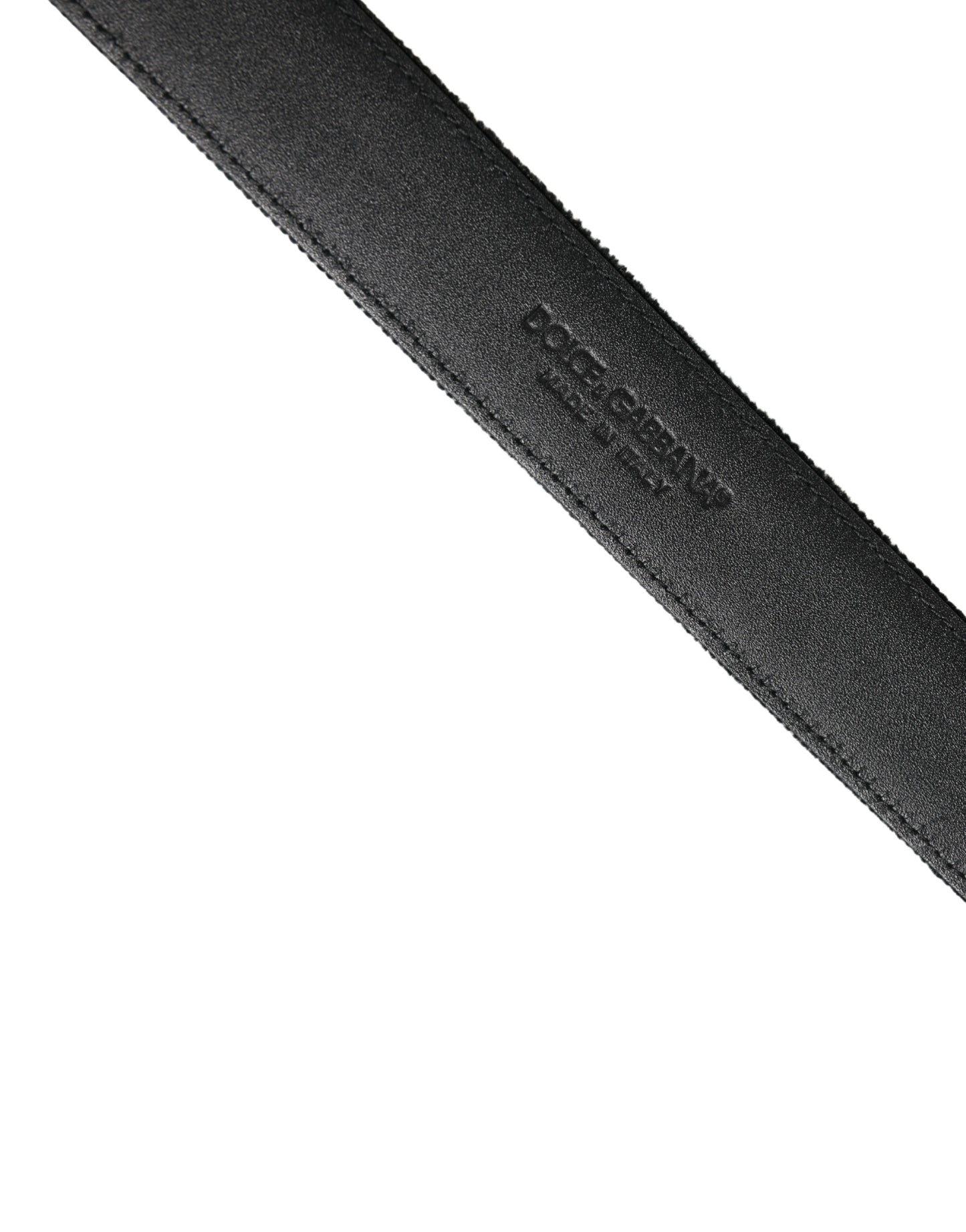 Dolce & Gabbana Black Suede Silver Tone Metal Buckle Men Belt Curated Luxury Accessories by Orvyn