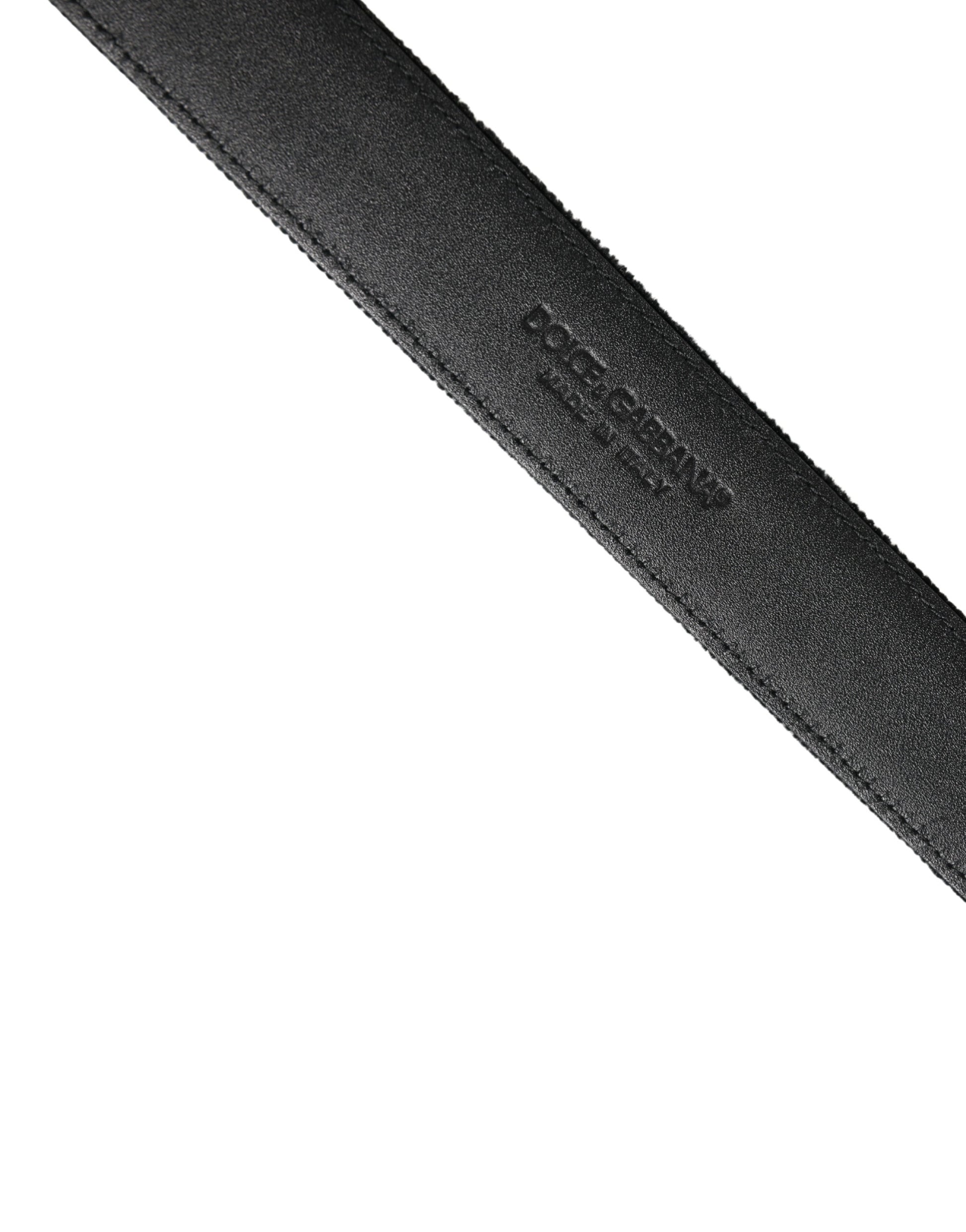 Dolce & Gabbana Black Suede Silver Tone Metal Buckle Men Belt Curated Luxury Accessories by Orvyn