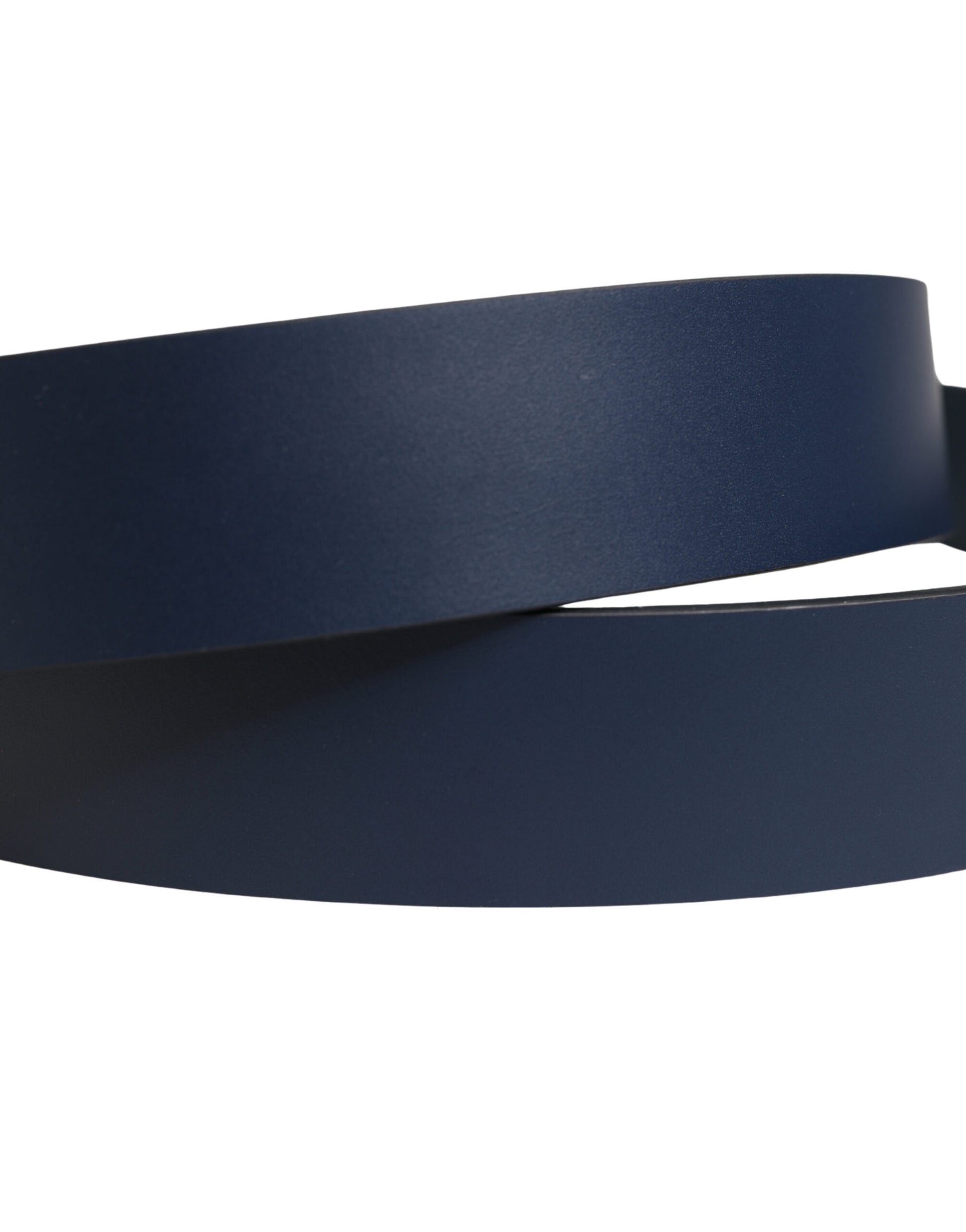 Dolce & Gabbana Blue Leather Logo Metal Buckle Men Belt Curated Luxury Accessories by Orvyn