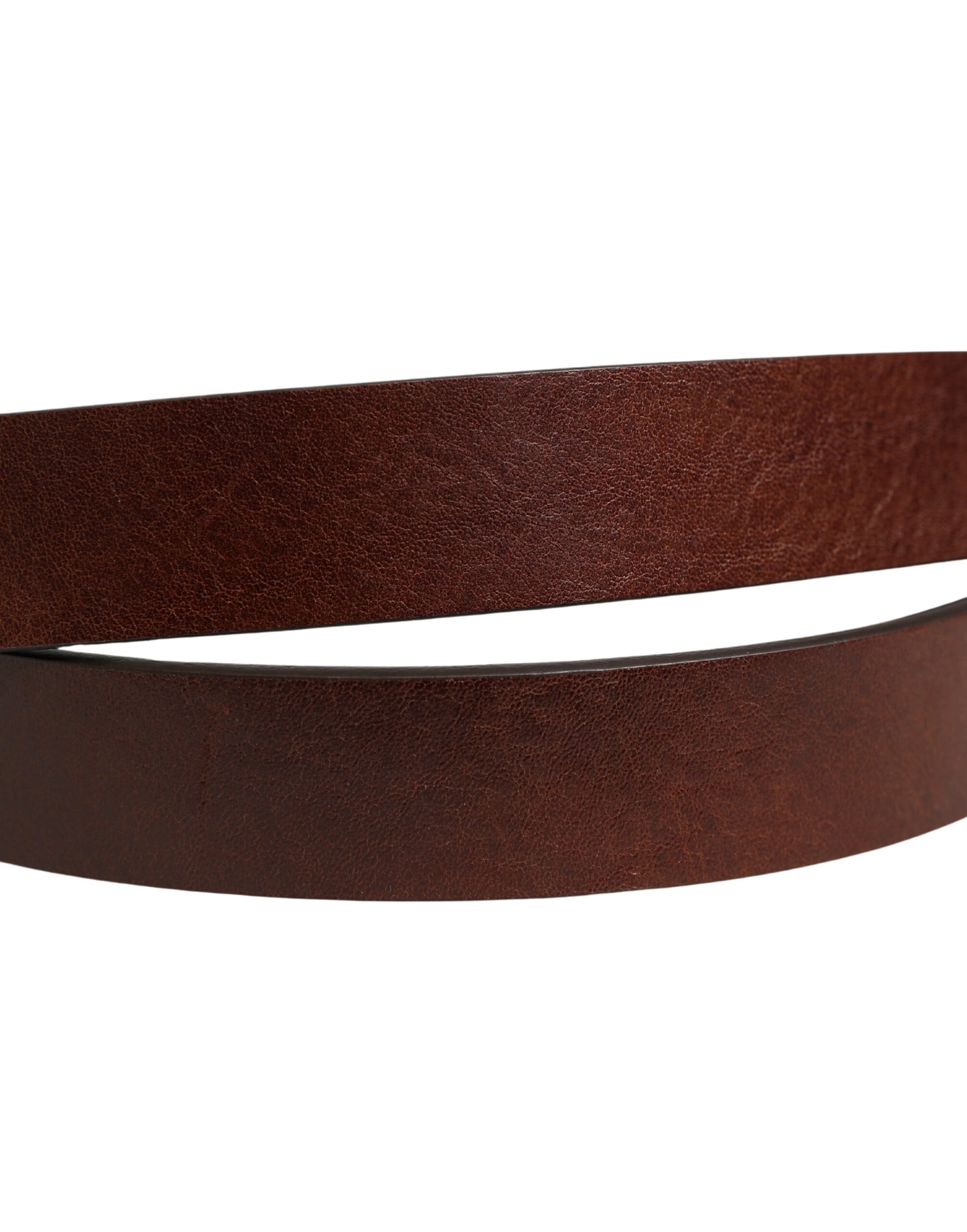 Dolce & Gabbana Brown Leather Logo Metal Buckle Men Belt Curated Luxury Accessories by Orvyn