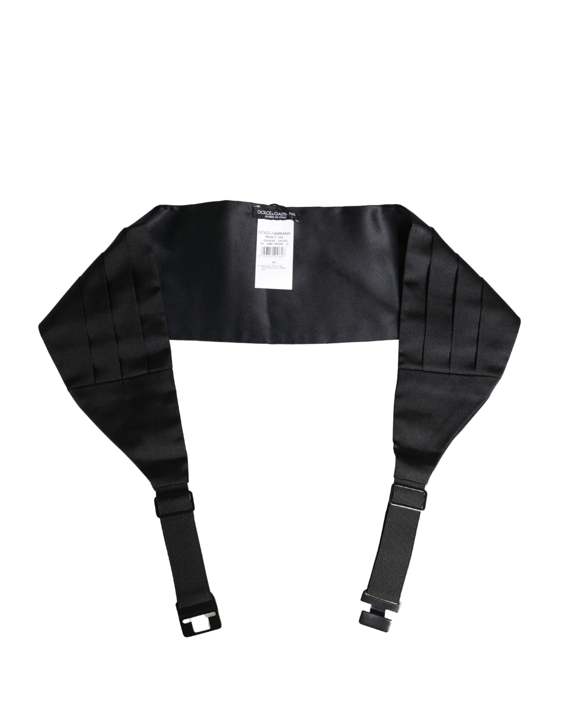 Dolce & Gabbana Black 100% Silk Wide Belt Waist Cummerbund Curated Luxury Accessories by Orvyn