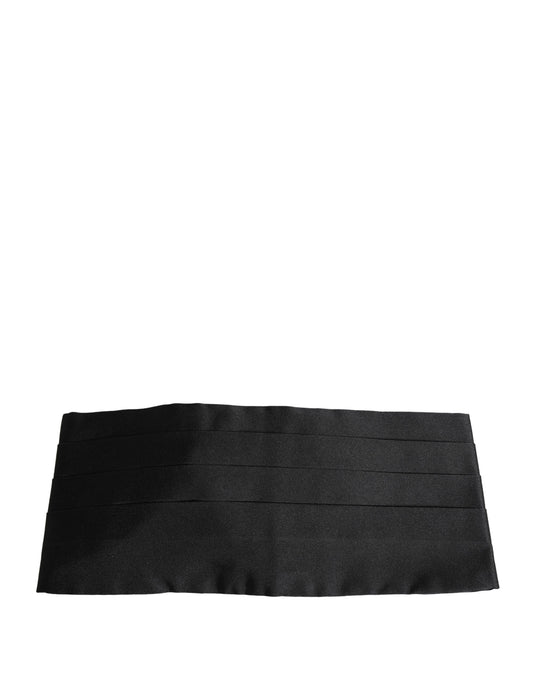 Dolce & Gabbana Black 100% Silk Wide Belt Waist Cummerbund Curated Luxury Accessories by Orvyn