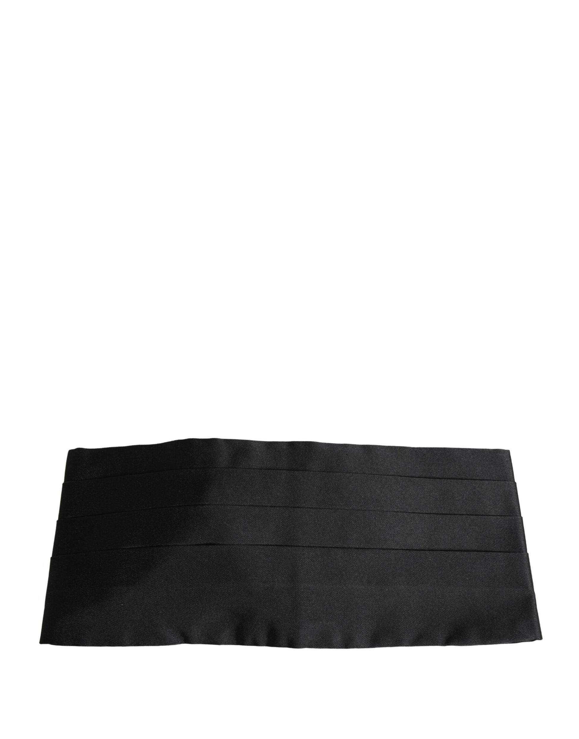 Dolce & Gabbana Black 100% Silk Wide Belt Waist Cummerbund Curated Luxury Accessories by Orvyn