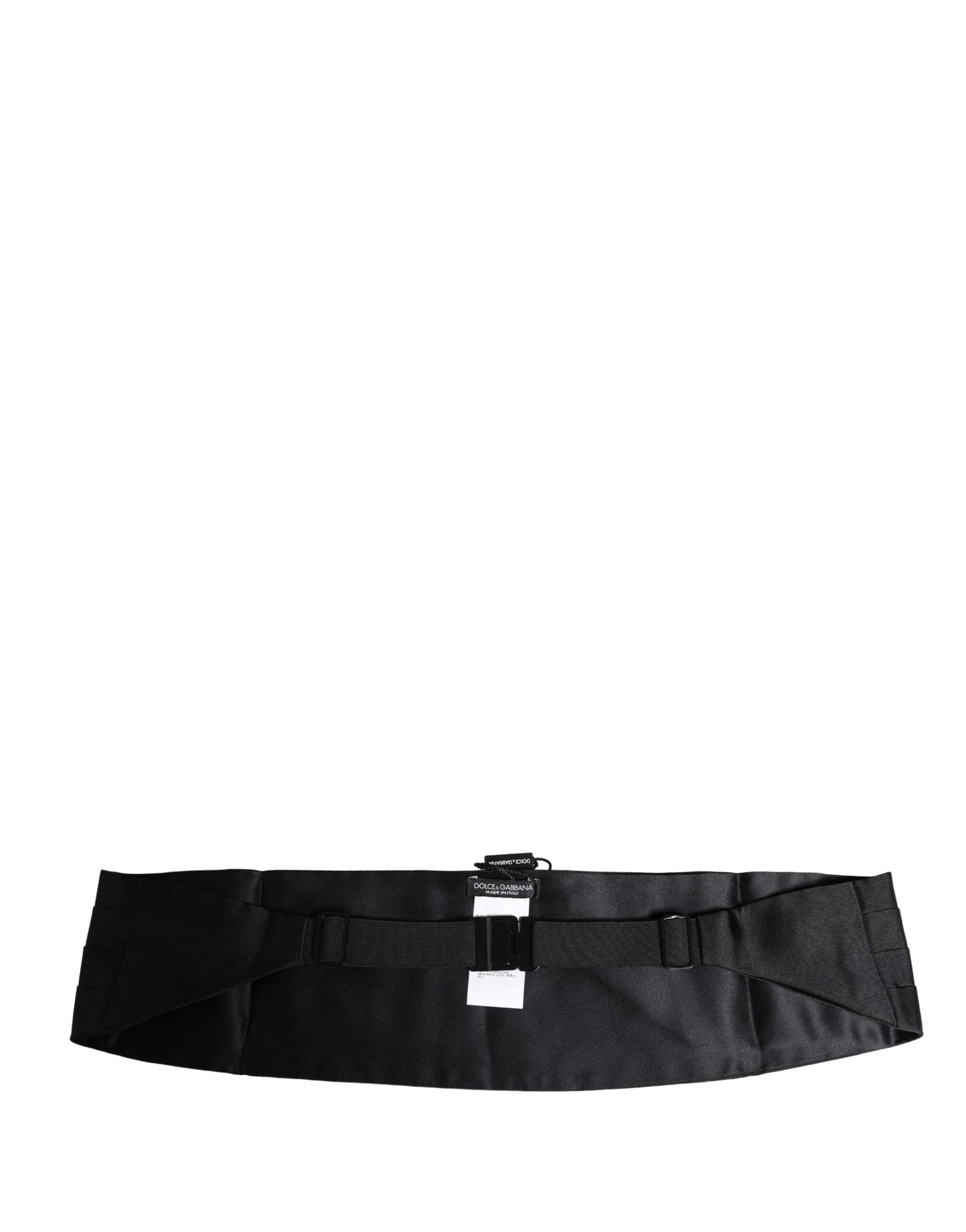Dolce & Gabbana Black 100% Silk Wide Belt Waist Cummerbund Curated Luxury Accessories by Orvyn