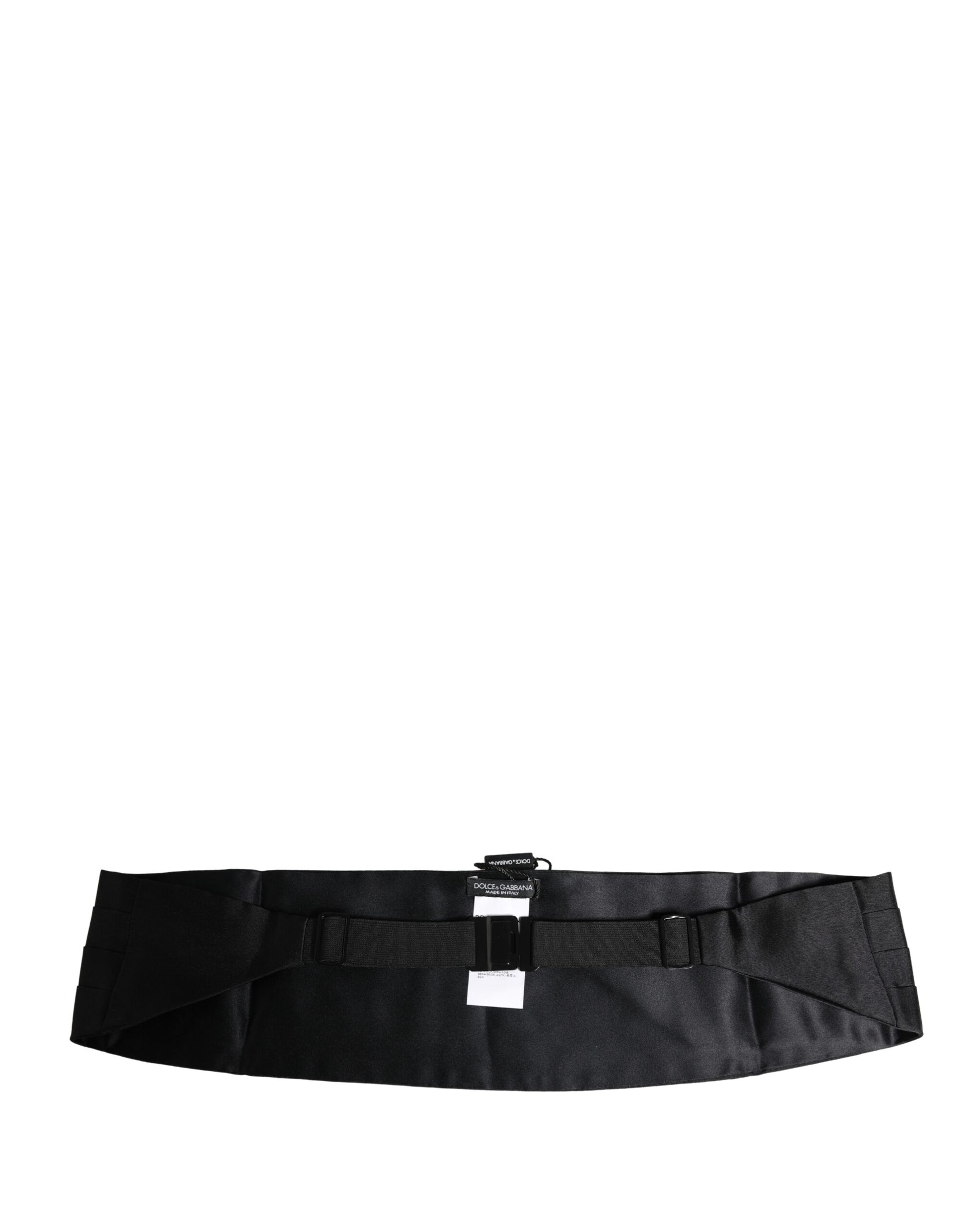 Dolce & Gabbana Black 100% Silk Wide Belt Waist Cummerbund Curated Luxury Accessories by Orvyn