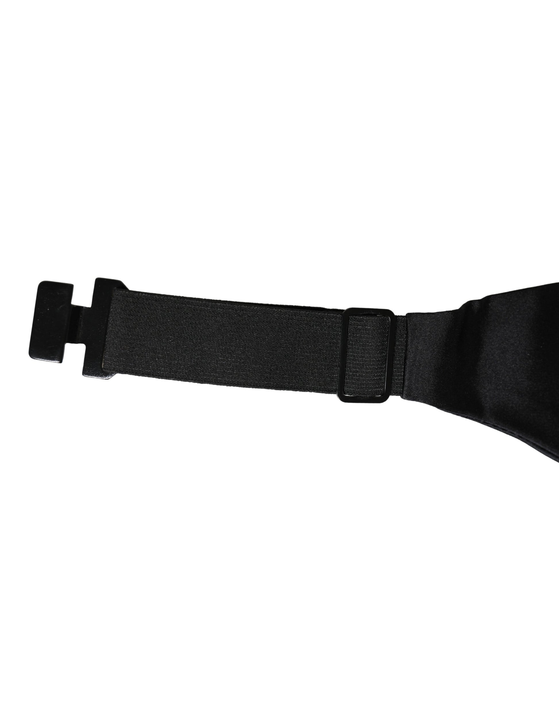 Dolce & Gabbana Black 100% Silk Wide Belt Waist Cummerbund Curated Luxury Accessories by Orvyn