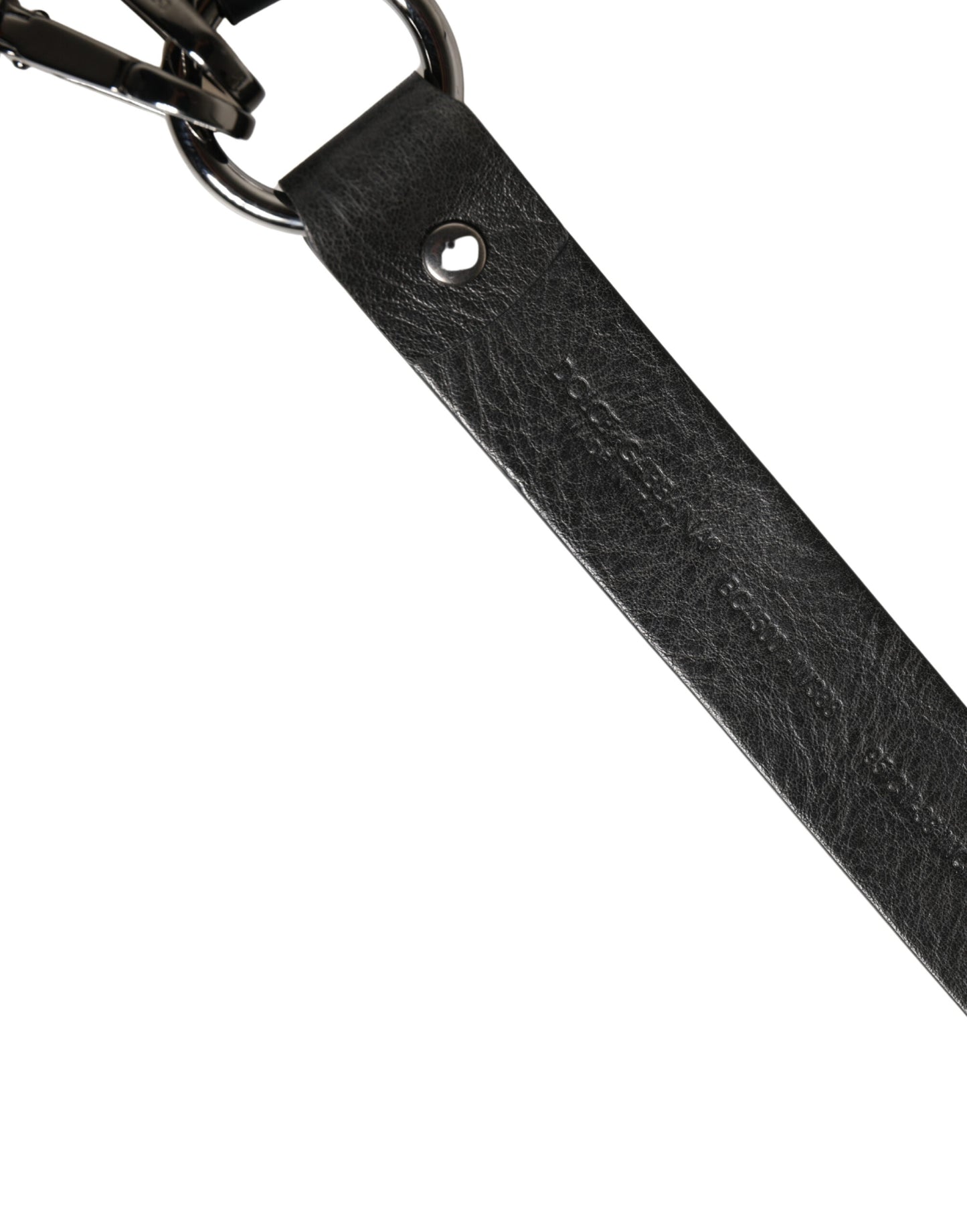 Dolce & Gabbana Black Leather Silver Chain Waist Men Belt Curated Luxury Accessories by Orvyn