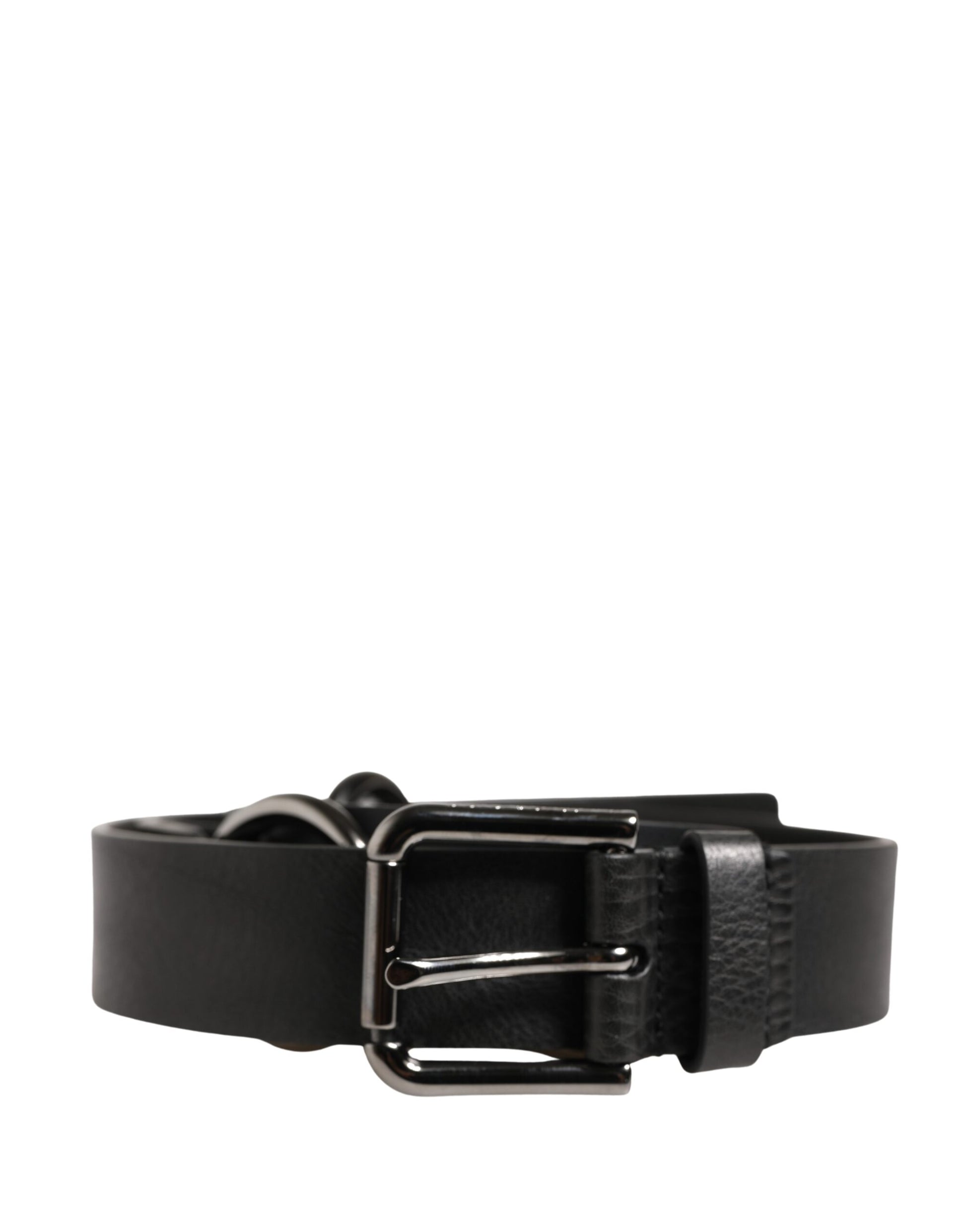 Dolce & Gabbana Black Leather Silver Chain Waist Men Belt Curated Luxury Accessories by Orvyn