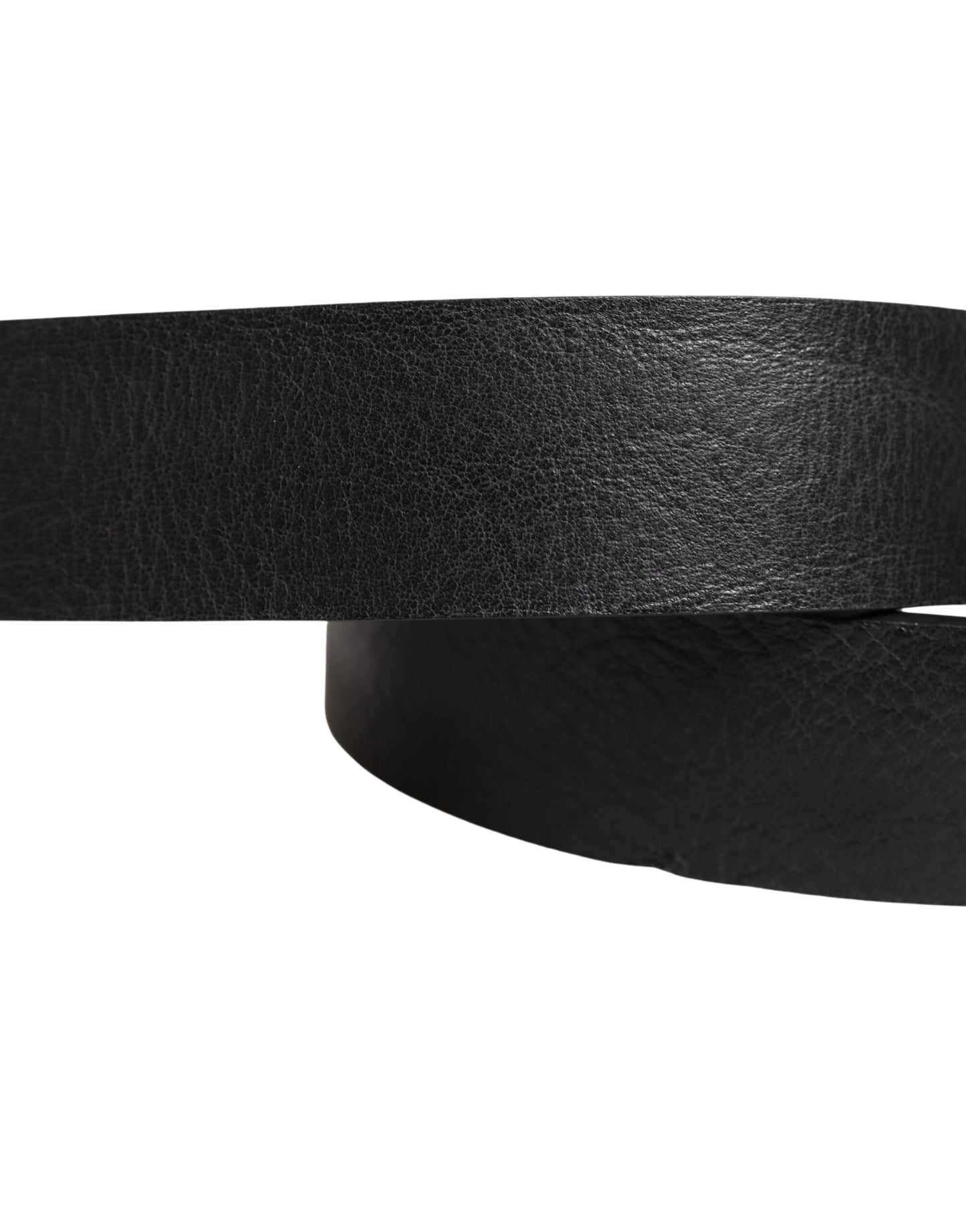 Dolce & Gabbana Black Leather Silver Chain Waist Men Belt Curated Luxury Accessories by Orvyn
