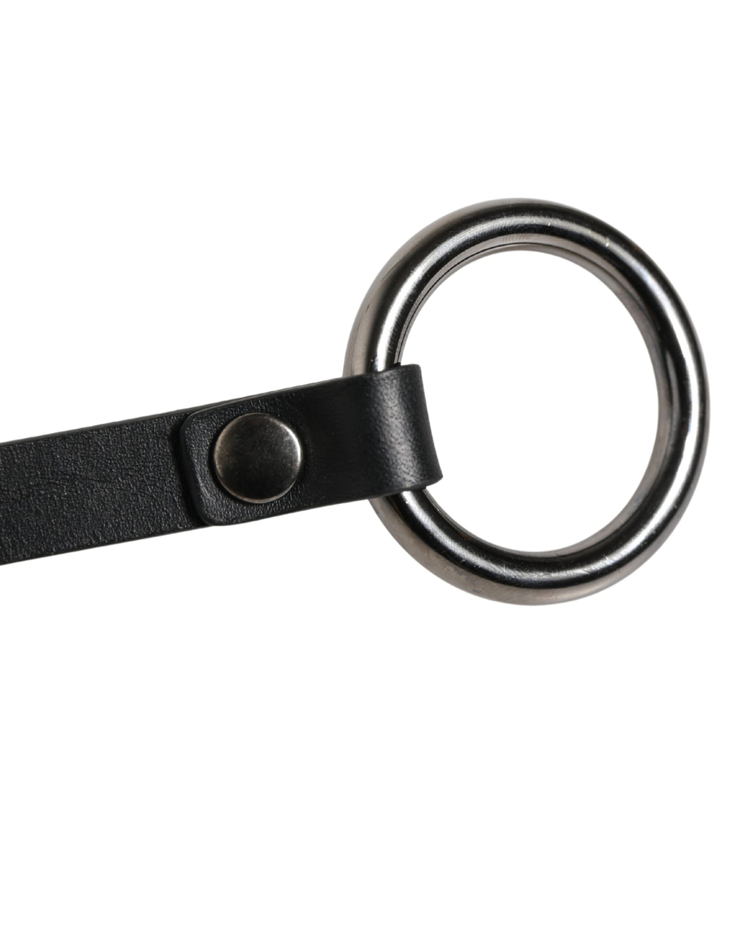 Dolce & Gabbana Black Leather Silver Chain Waist Men Belt Curated Luxury Accessories by Orvyn