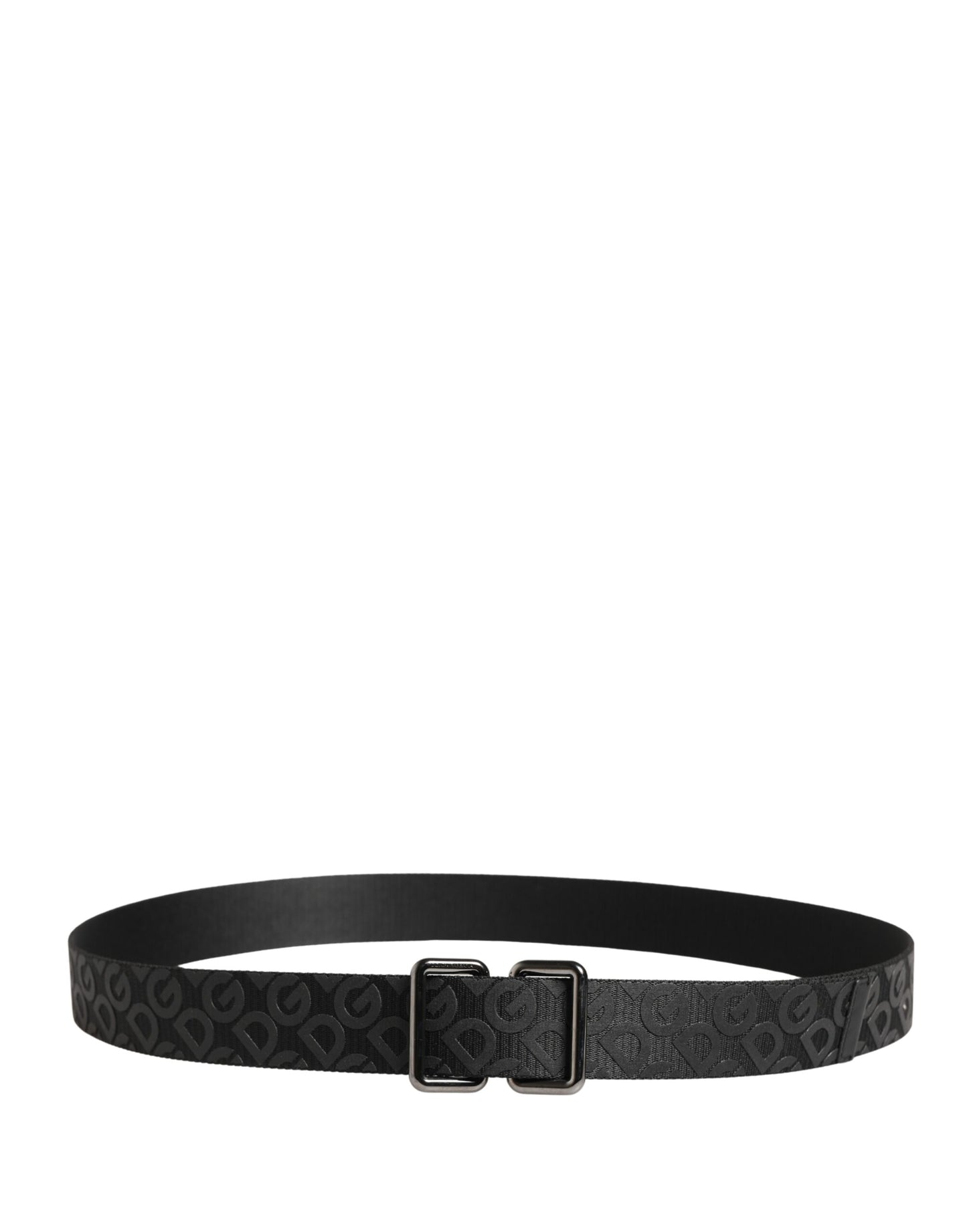 Dolce & Gabbana Black Logo Monogram Silver Metal Buckle Belt Curated Luxury Accessories by Orvyn
