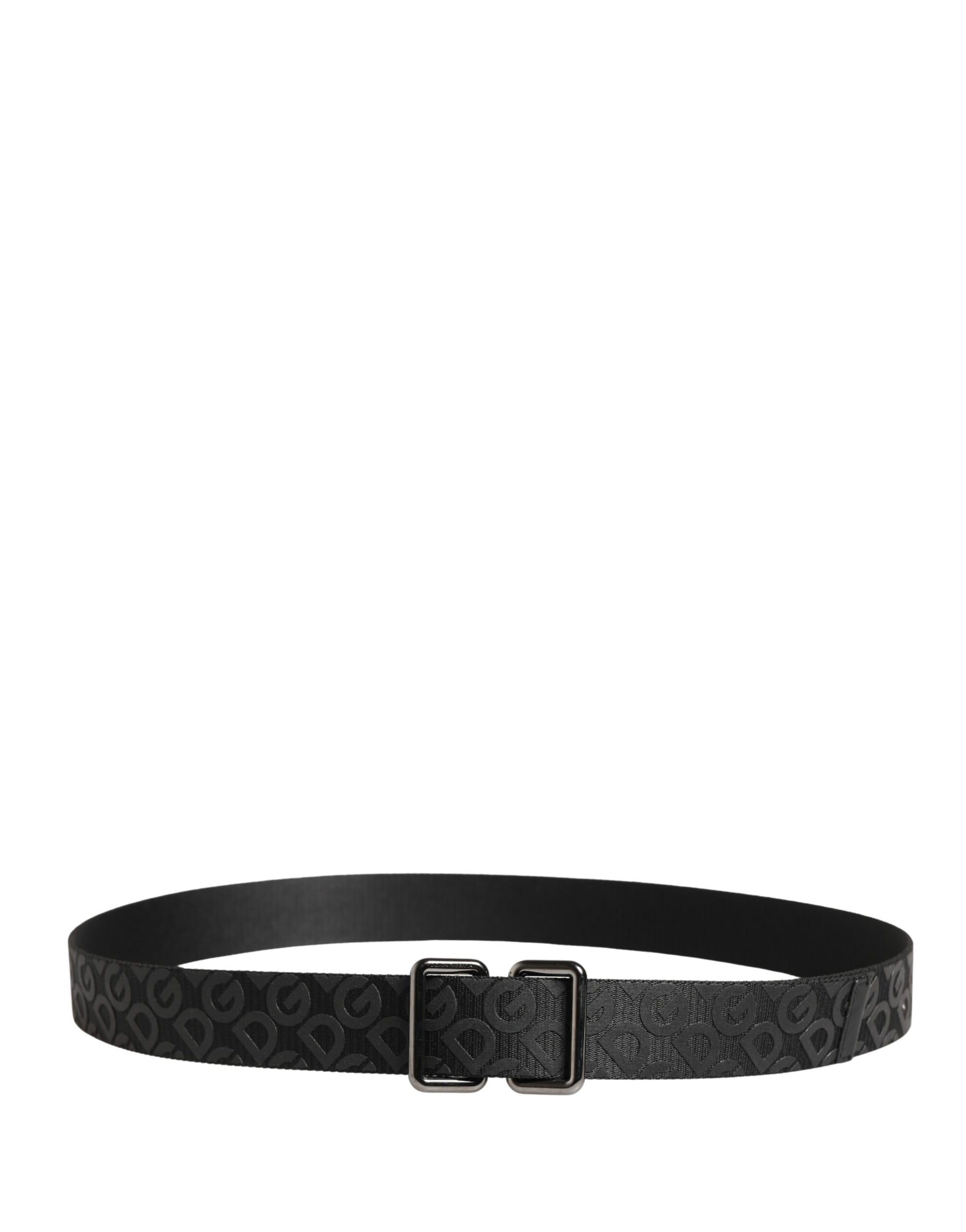 Dolce & Gabbana Black Logo Monogram Silver Metal Buckle Belt Curated Luxury Accessories by Orvyn