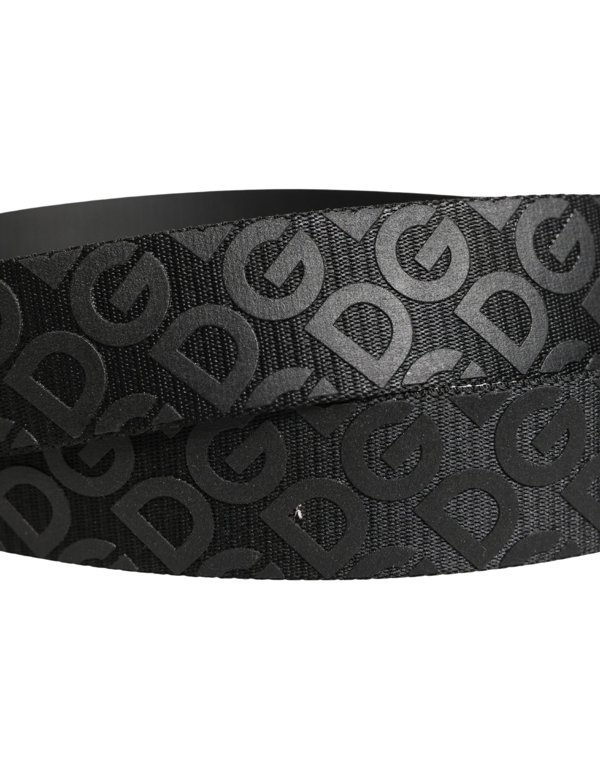 Dolce & Gabbana Black Logo Monogram Silver Metal Buckle Belt Curated Luxury Accessories by Orvyn