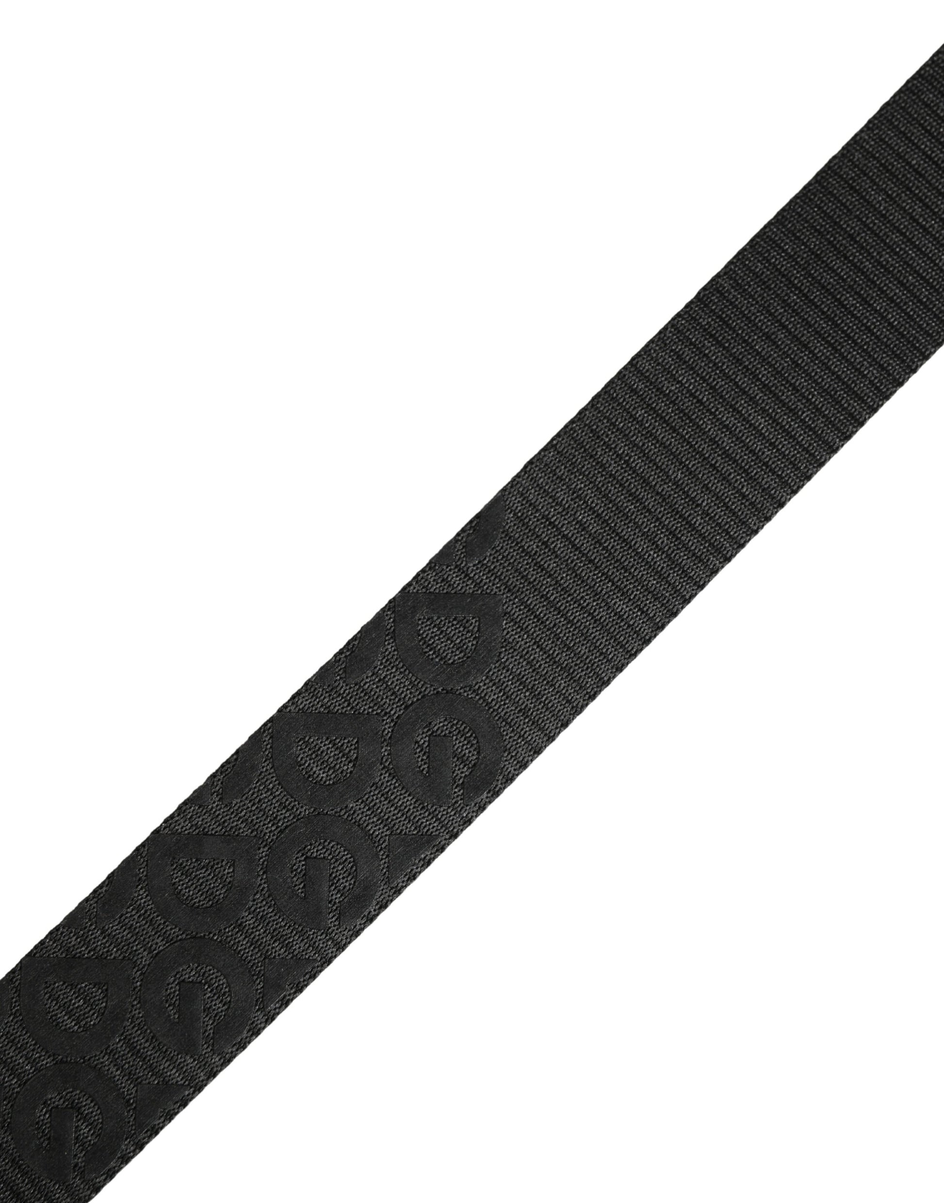 Dolce & Gabbana Black Logo Monogram Silver Metal Buckle Belt Curated Luxury Accessories by Orvyn