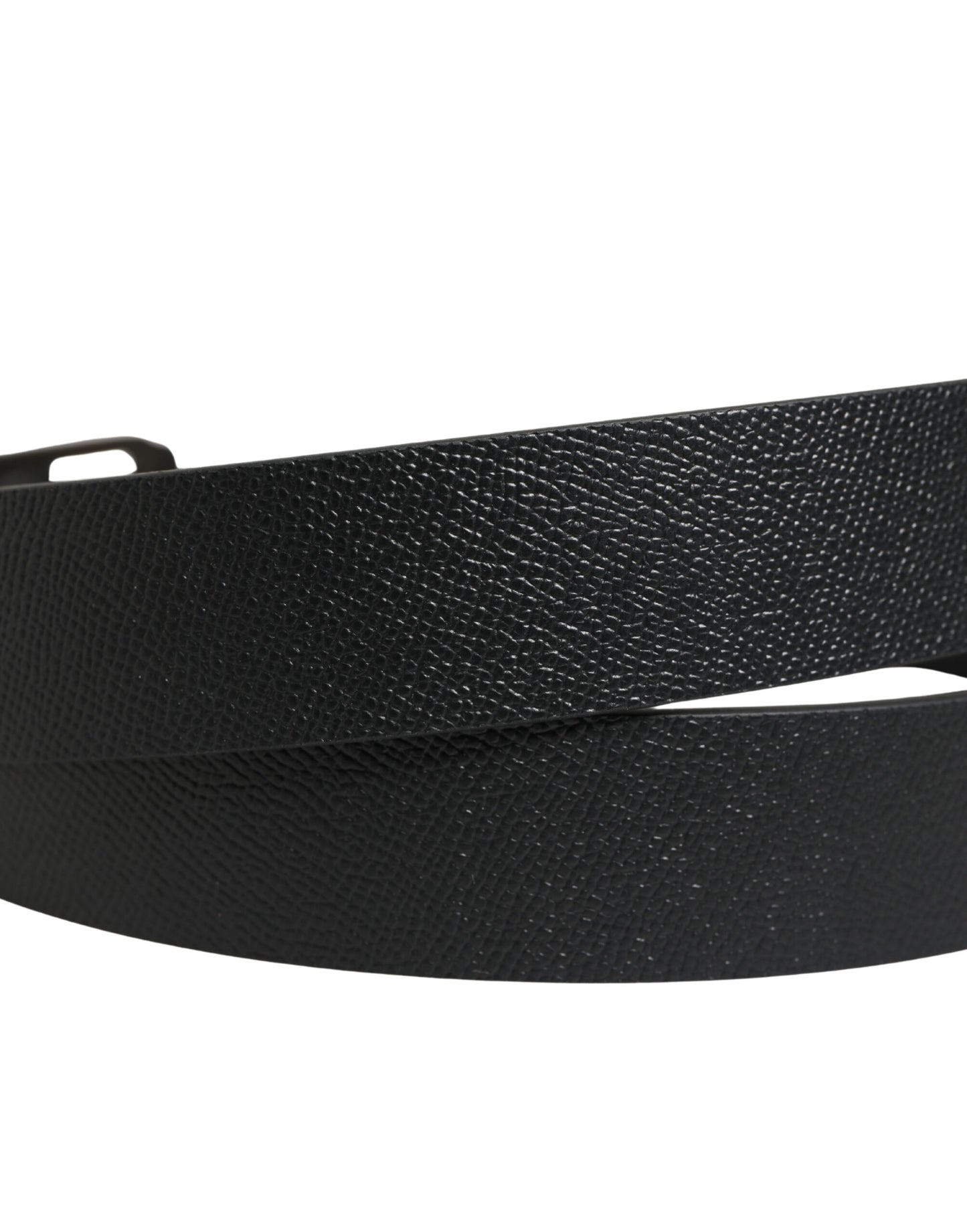 Dolce & Gabbana Black Calf Leather Gold Metal Buckle Belt Curated Luxury Accessories by Orvyn