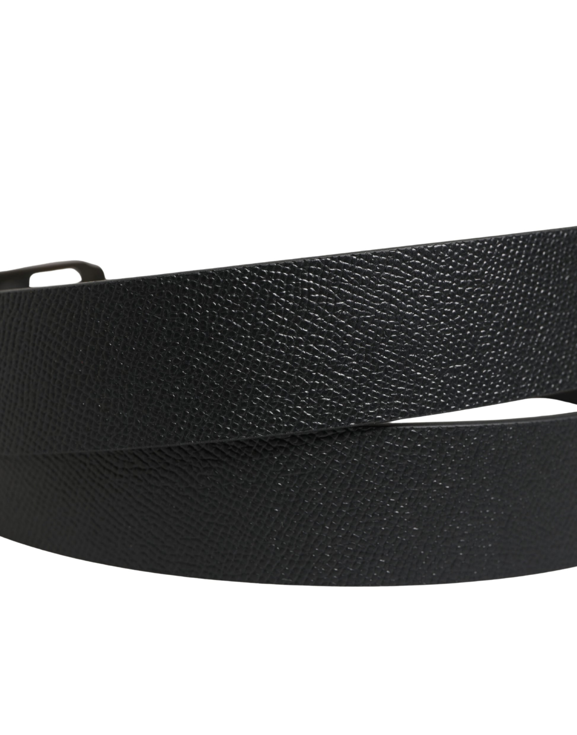 Dolce & Gabbana Black Calf Leather Gold Metal Buckle Belt Curated Luxury Accessories by Orvyn