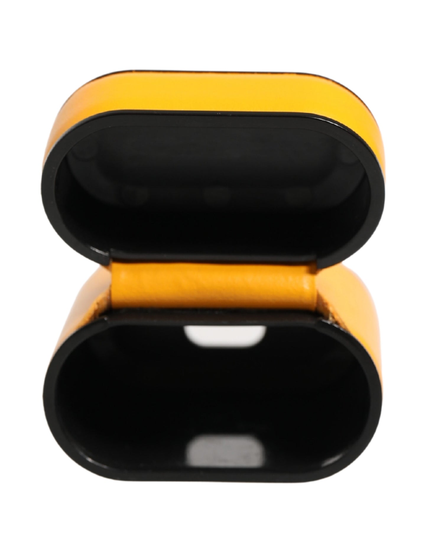 Dolce & Gabbana Case Yellow Calf Leather Logo Flip Holder Strap Airpods Curated Luxury Accessories by Orvyn
