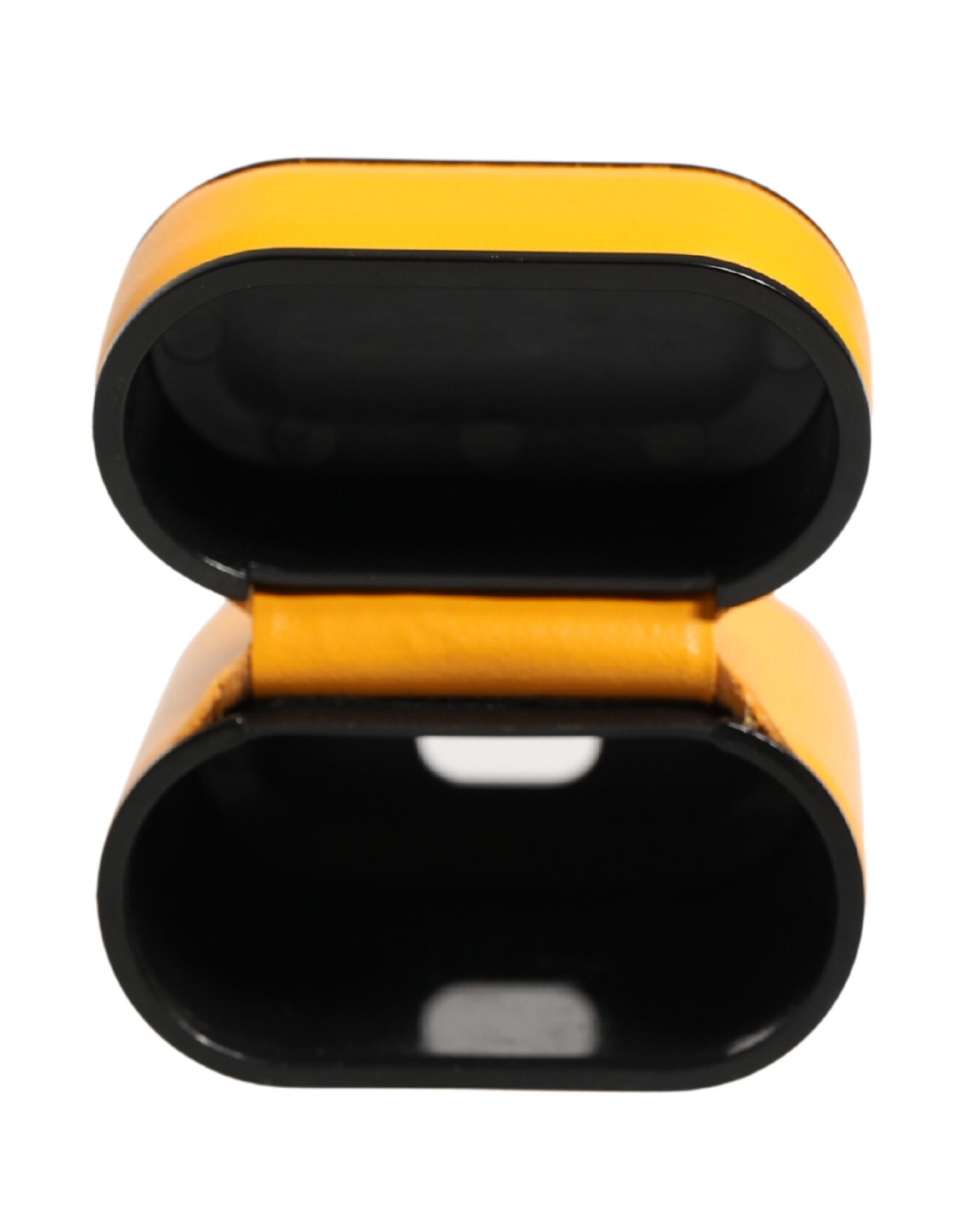 Dolce & Gabbana Case Yellow Calf Leather Logo Flip Holder Strap Airpods Curated Luxury Accessories by Orvyn