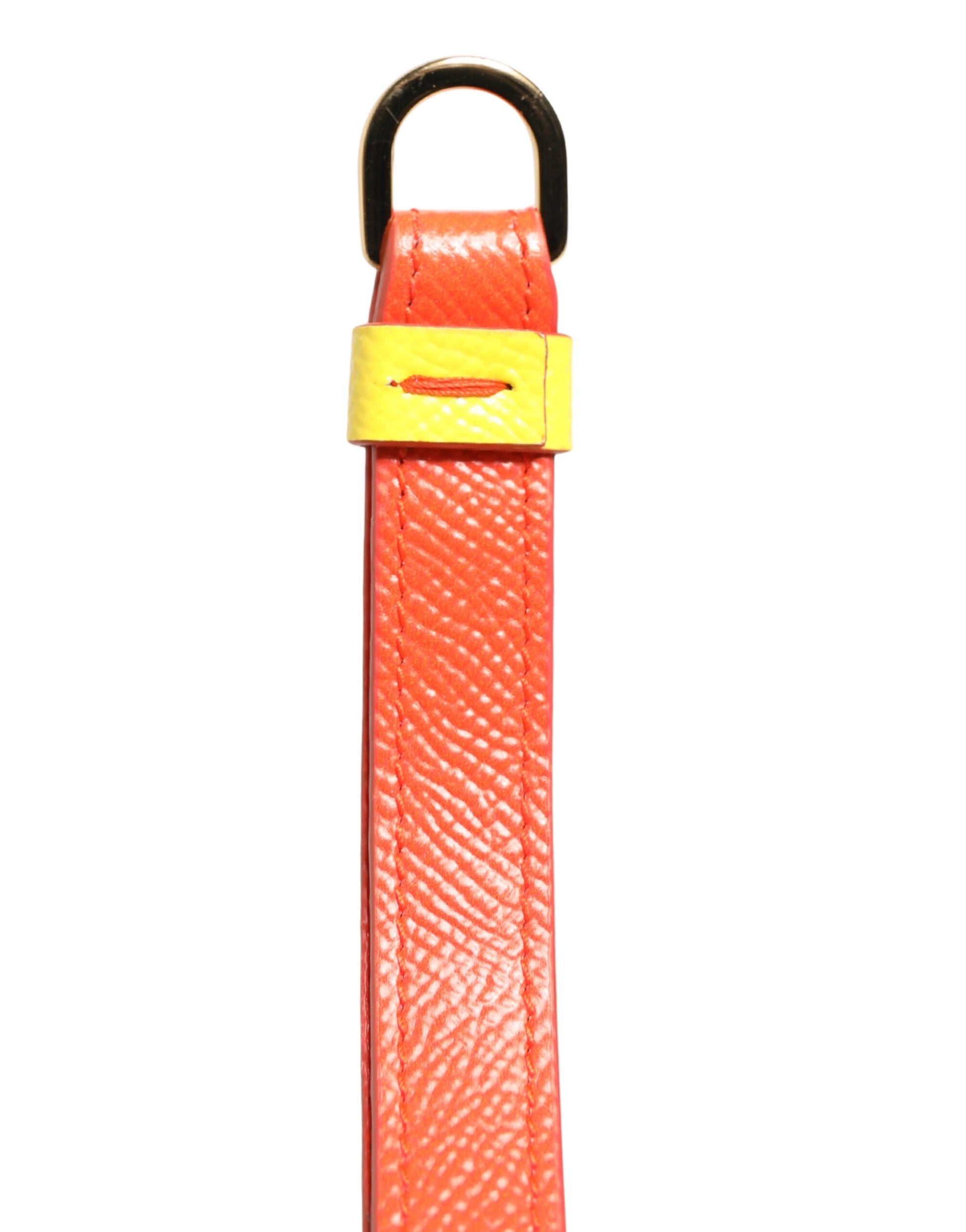 Dolce & Gabbana Yellow Calf Leather Logo Flip Holder Strap Airpods Case Curated Luxury Accessories by Orvyn