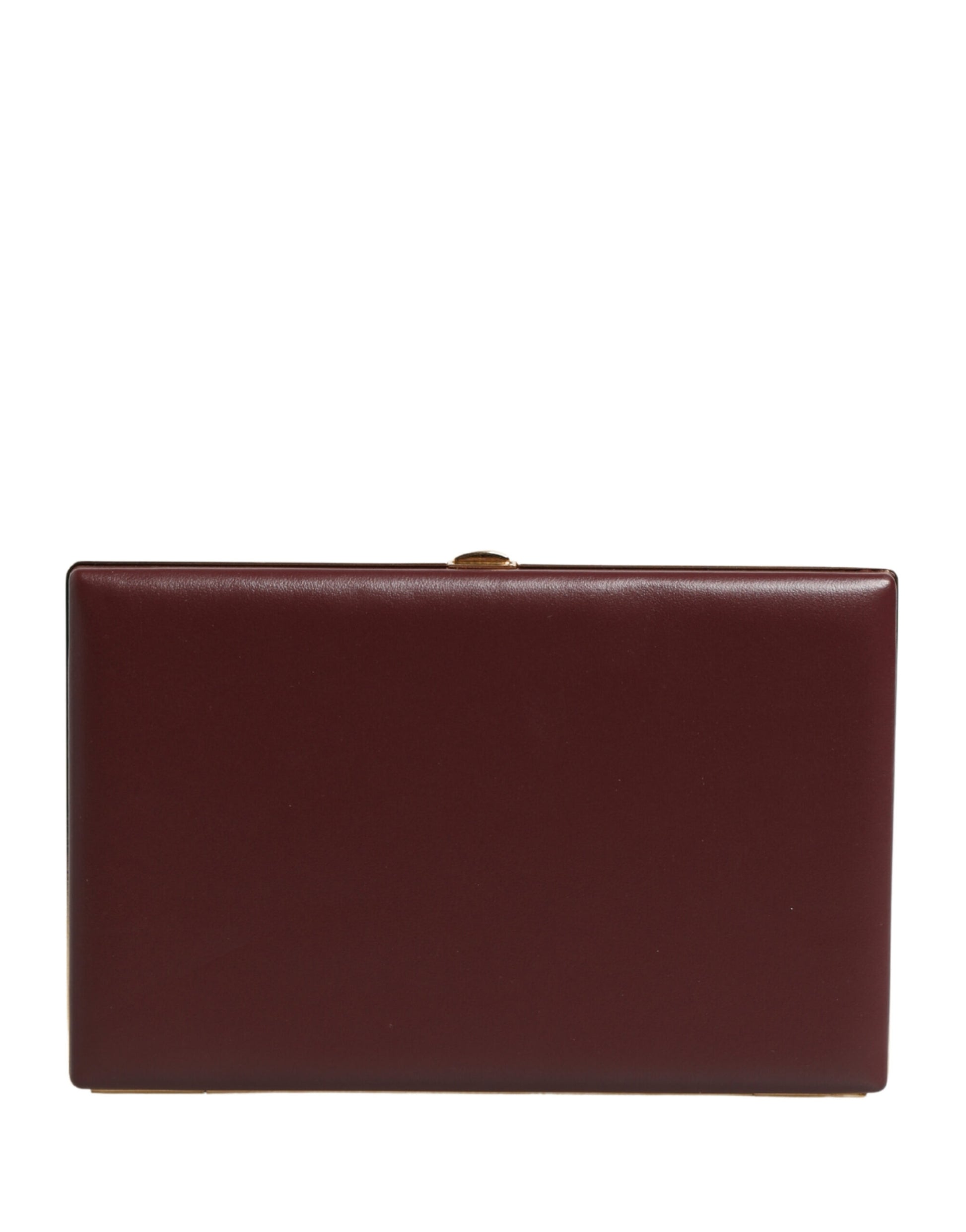 Dolce & Gabbana Brown Calfskin Leather Clutch Evening Women Purse Bag Curated Luxury Accessories by Orvyn