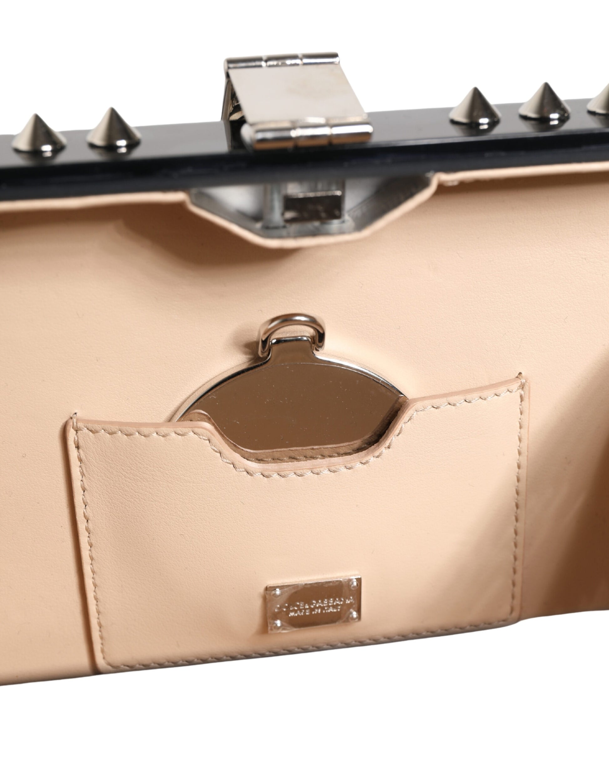 Dolce & Gabbana Black Acrylic Plexiglass Studded DOLCE BOX Clutch Bag Curated Luxury Accessories by Orvyn