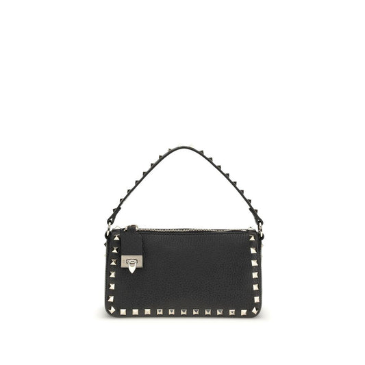 Valentino Garavani Black Calf Leather Bos Taurus Shoulder Bag Curated Luxury Accessories by Orvyn