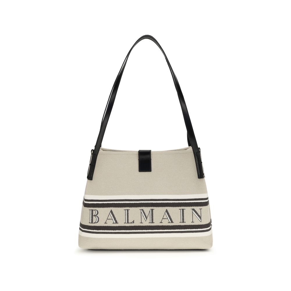 Balmain Beige Cotton Shoulder Bag Bags