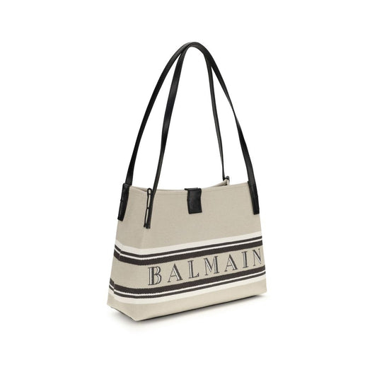 Balmain Beige Cotton Shoulder Bag Curated Luxury Accessories by Orvyn