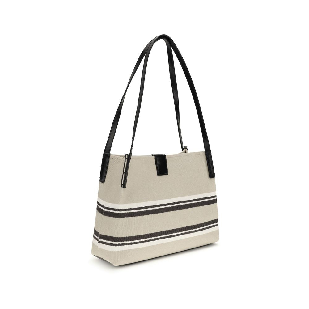 Balmain Beige Cotton Shoulder Bag Bags