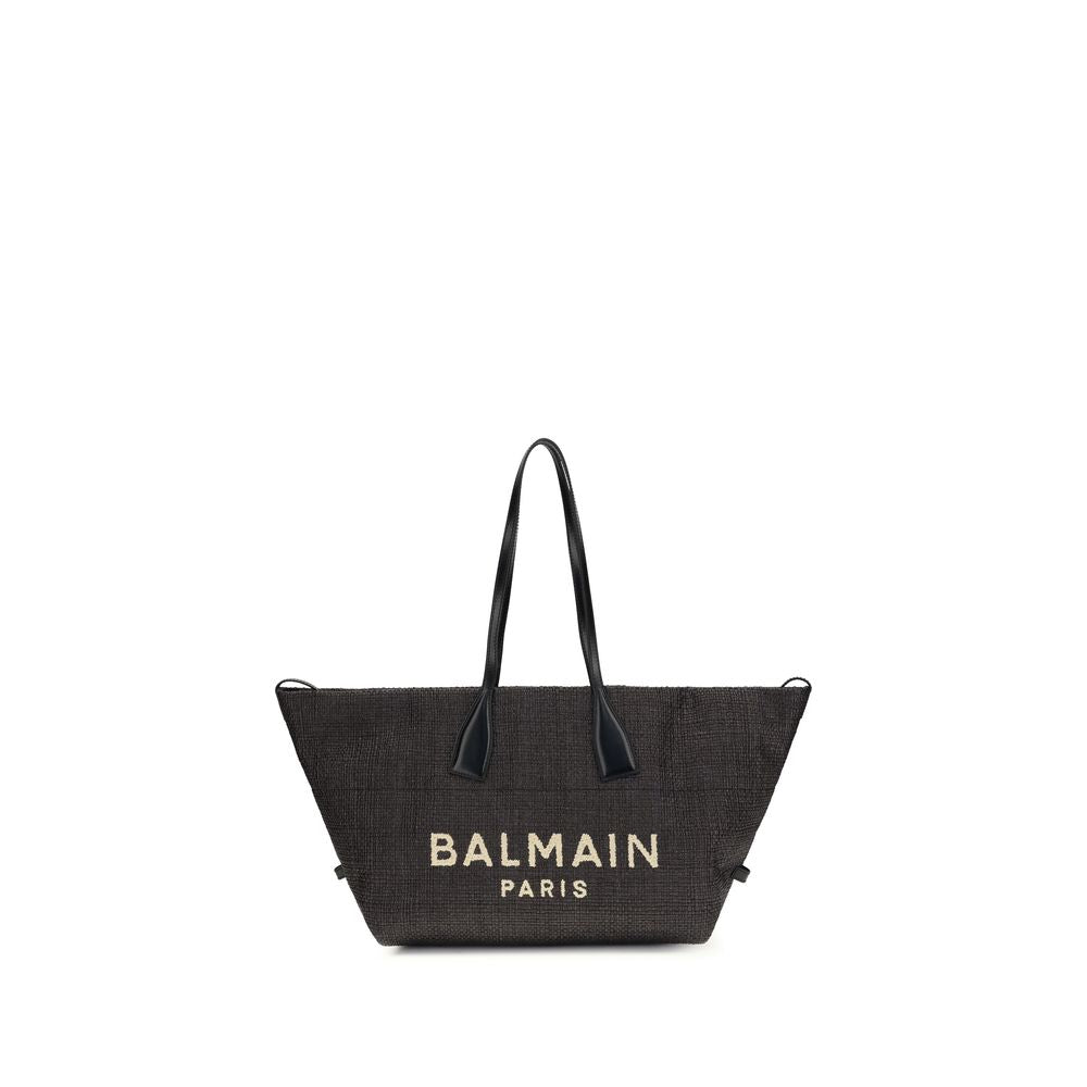 Balmain Black Raffia Shoulder Bag Bags schwarz