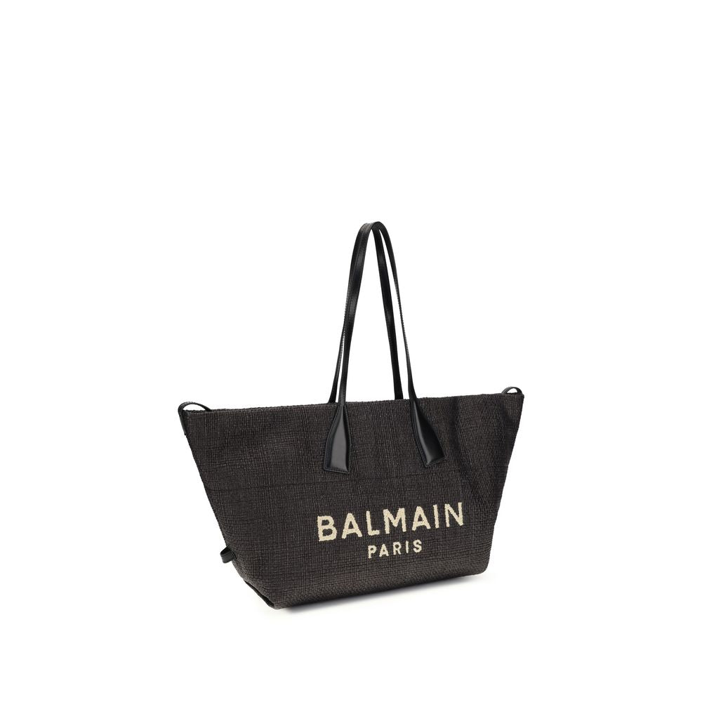 Balmain Black Raffia Shoulder Bag Bags schwarz