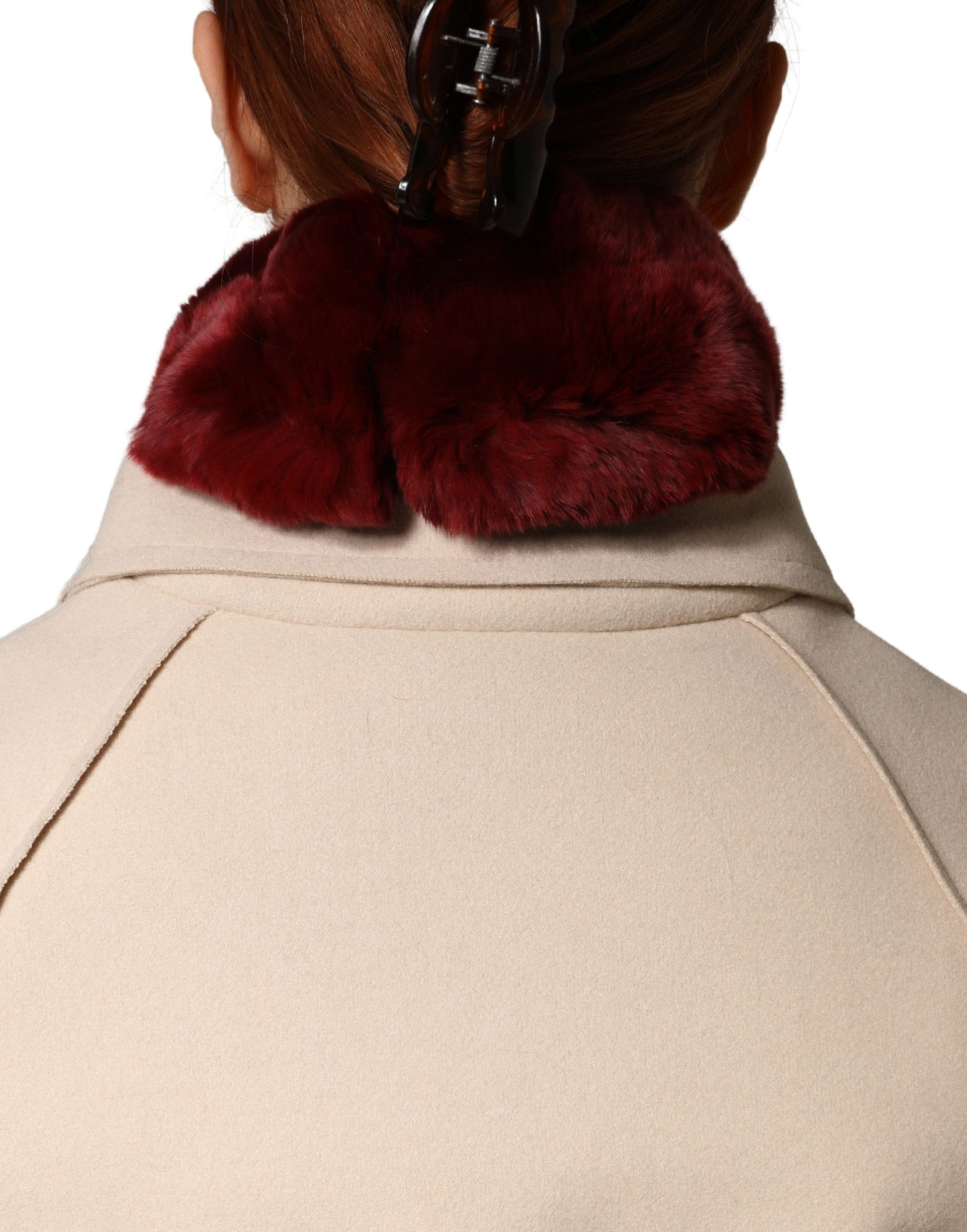Dolce & Gabbana Red Lamb Fur Collar Women Neck Wrap 50cm x 8cm Scarf Curated Luxury Accessories by Orvyn