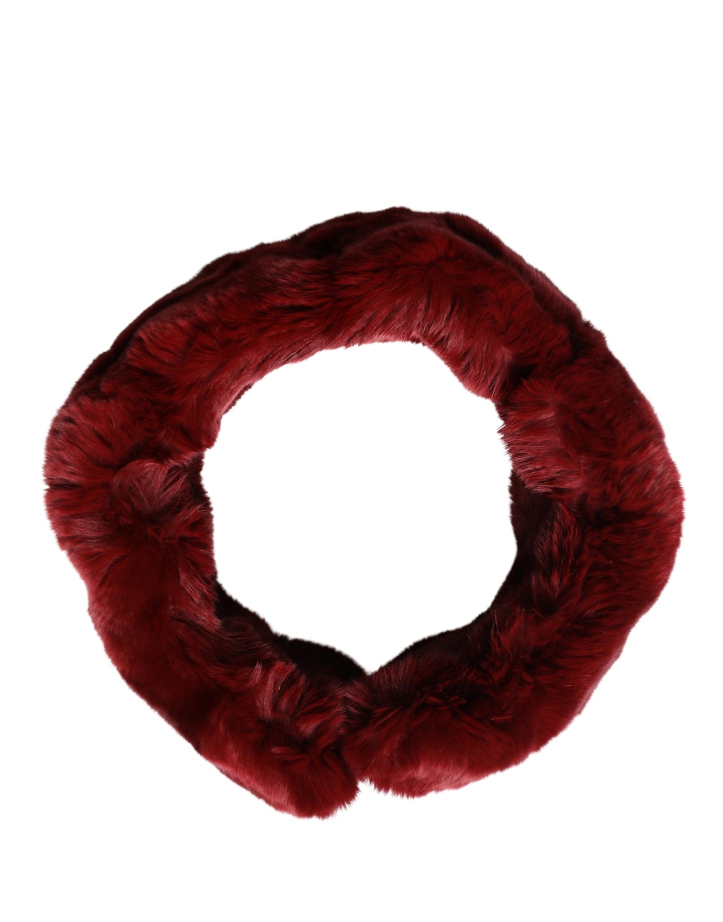 Dolce & Gabbana Red Lamb Fur Collar Women Neck Wrap 50cm x 8cm Scarf Curated Luxury Accessories by Orvyn