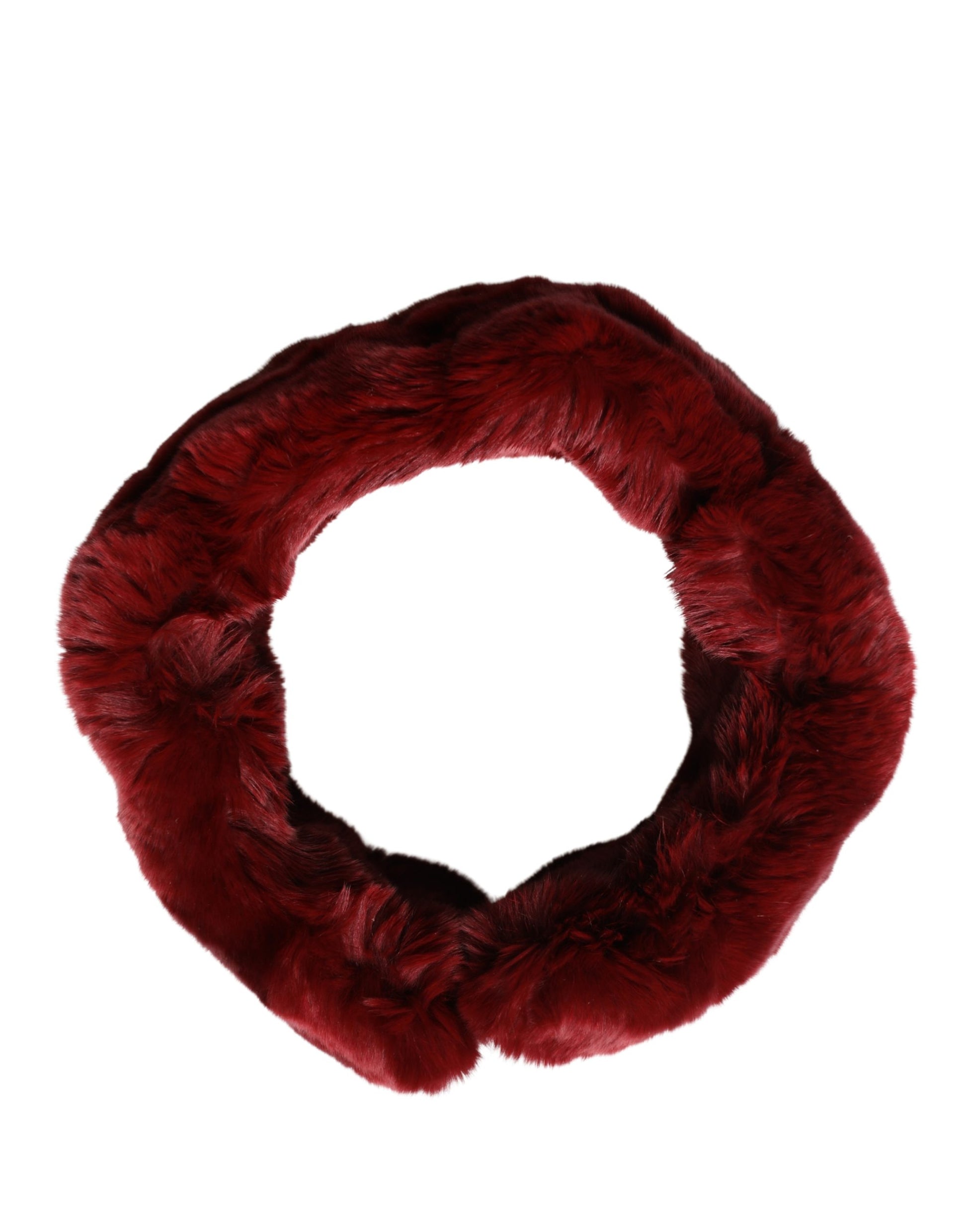 Dolce & Gabbana Red Lamb Fur Collar Women Neck Wrap 50cm x 8cm Scarf Curated Luxury Accessories by Orvyn