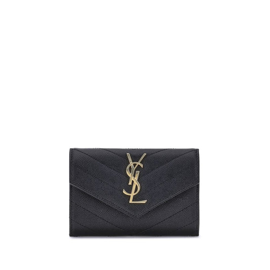 Saint Laurent Black Calf Leather Bos Taurus Wallet Curated Luxury Accessories by Orvyn