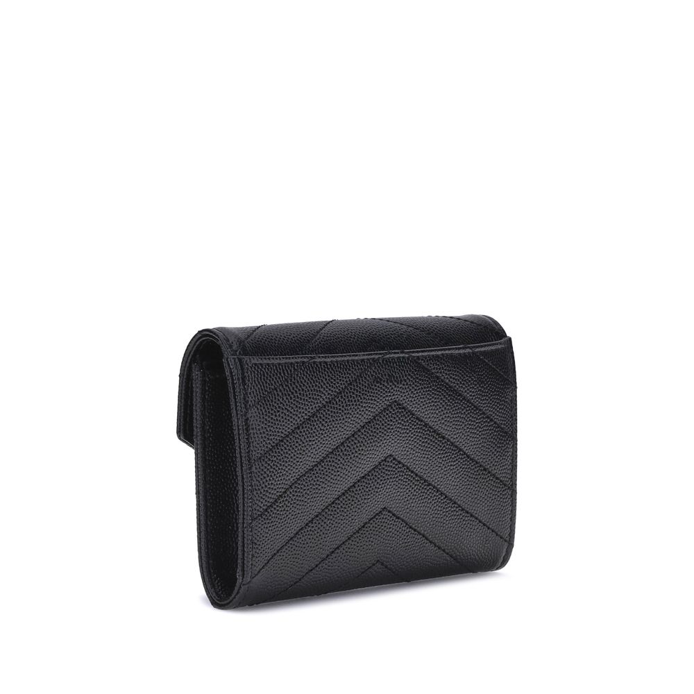 Saint Laurent Black Calf Leather Bos Taurus Wallet Curated Luxury Accessories by Orvyn