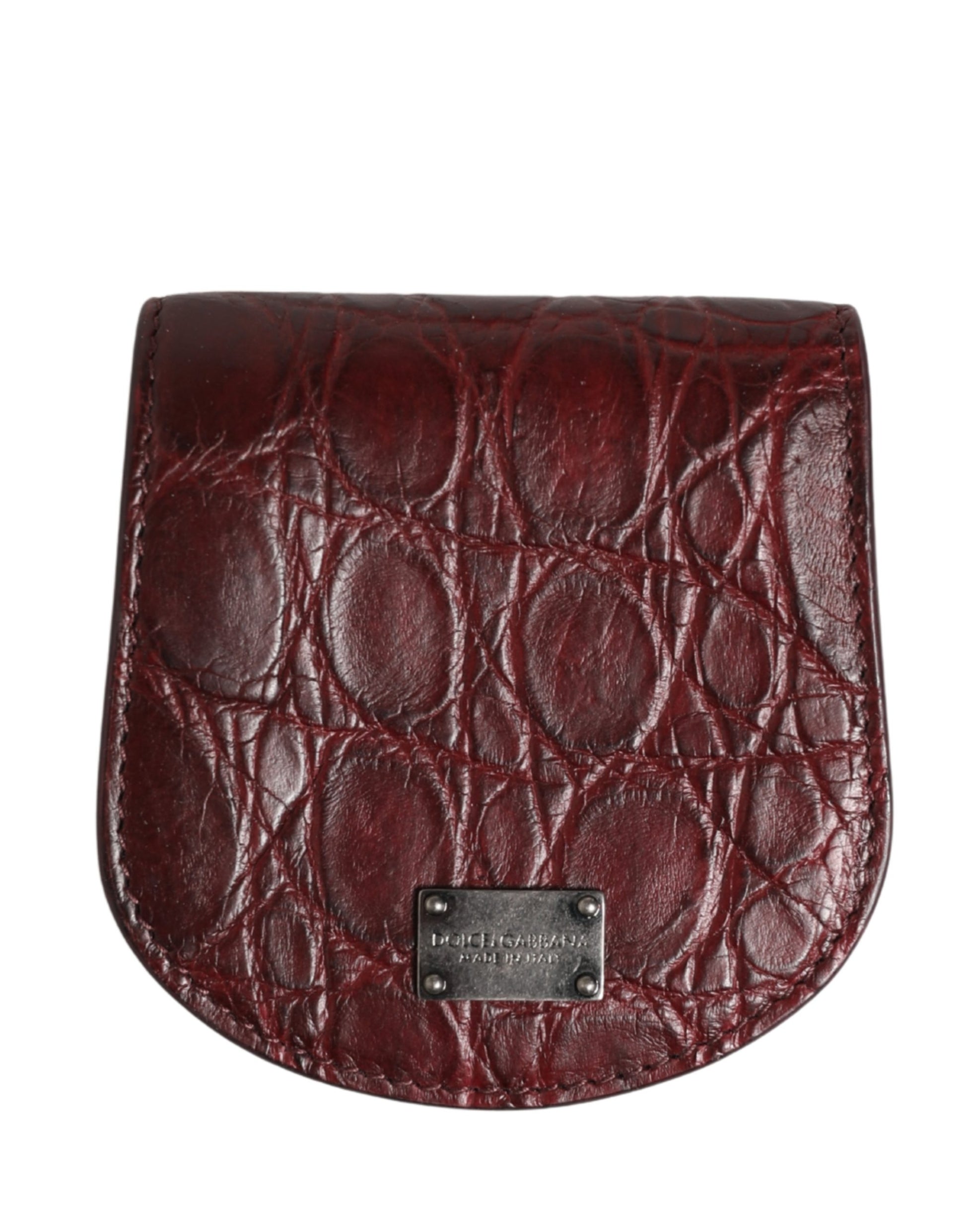 Dolce & Gabbana Burgundy Exotic Skin Condom Case Holder Pocket Wallet Curated Luxury Accessories by Orvyn
