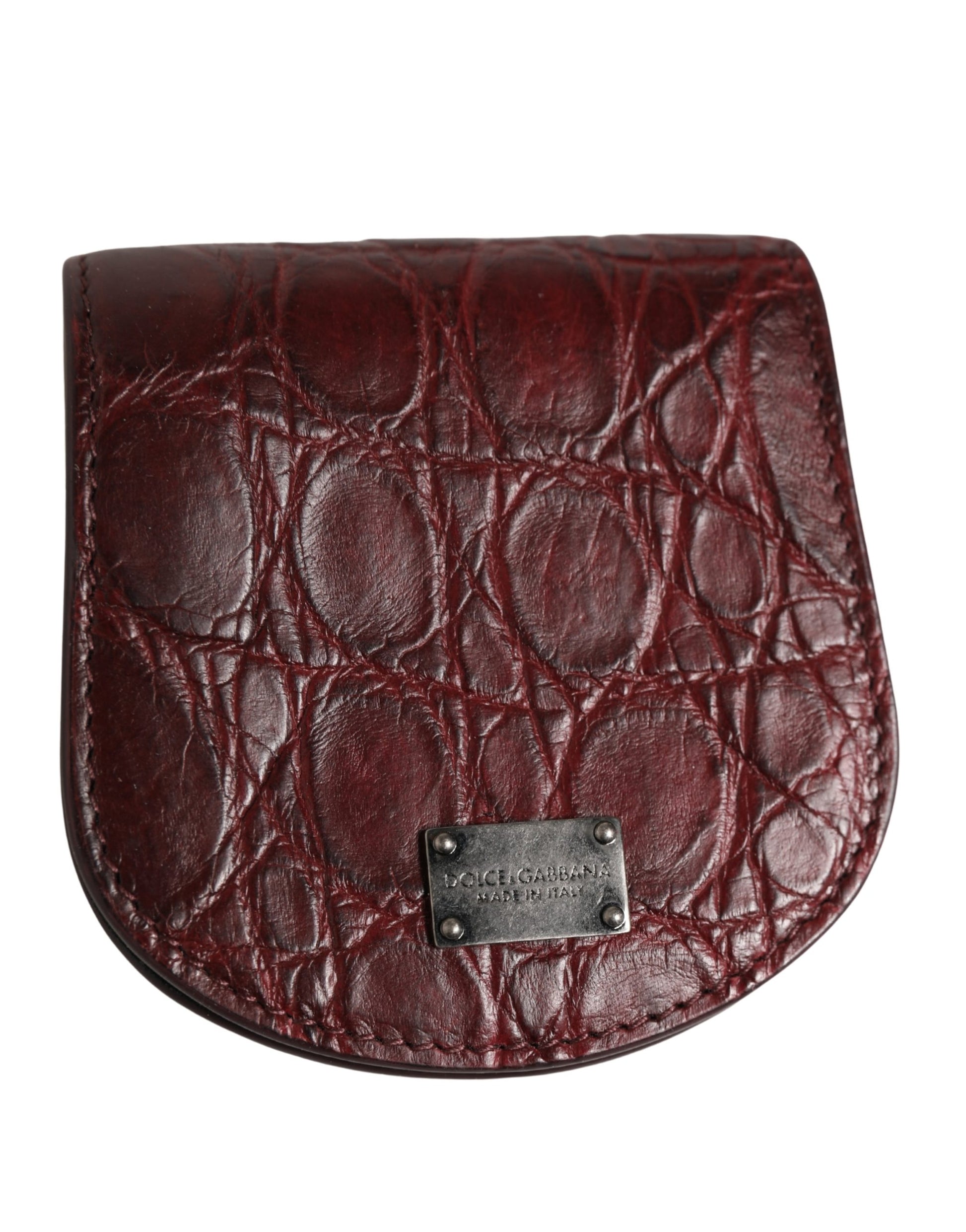 Dolce & Gabbana Burgundy Exotic Skin Condom Case Holder Pocket Wallet Curated Luxury Accessories by Orvyn