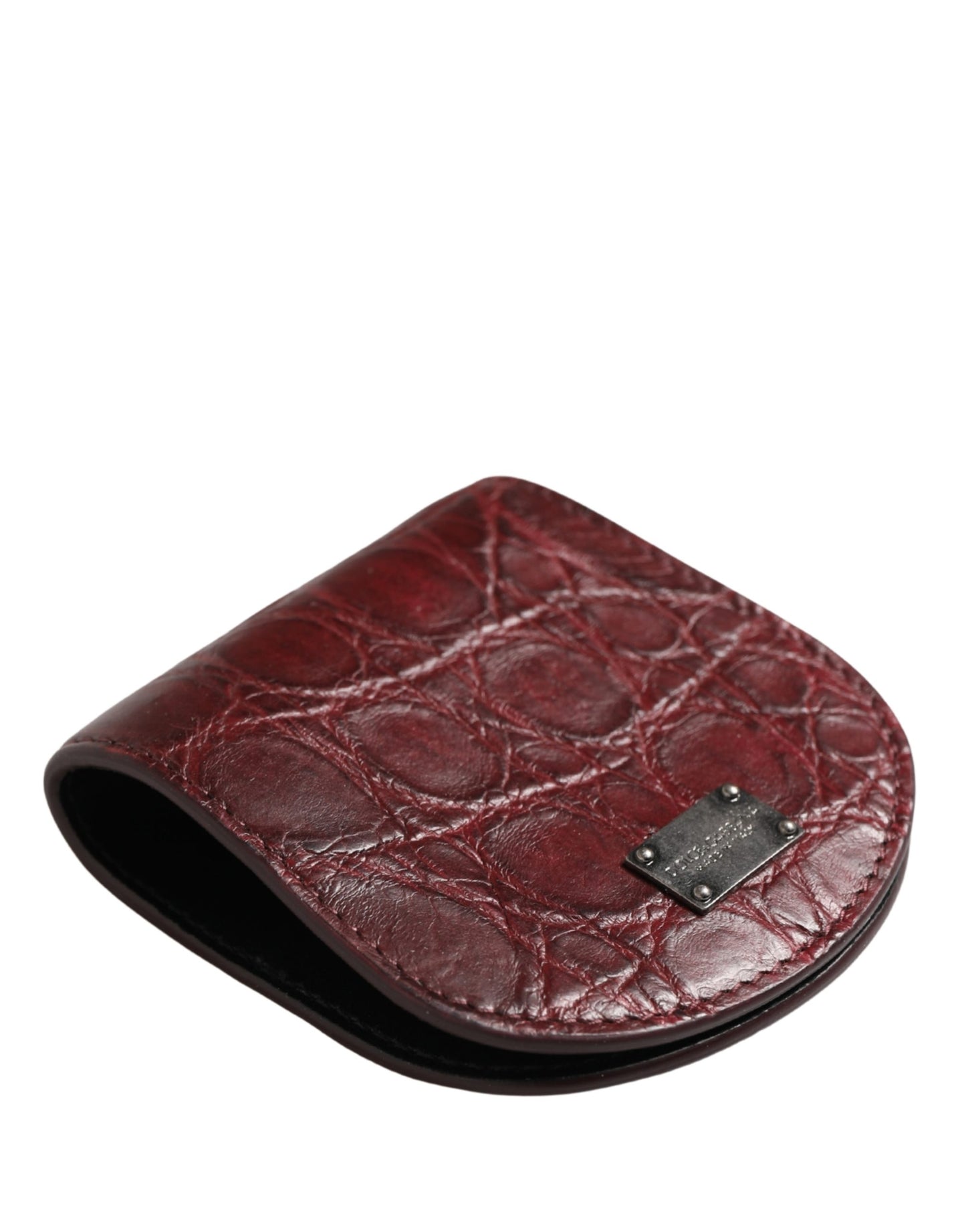 Dolce & Gabbana Burgundy Exotic Skin Condom Case Holder Pocket Wallet Curated Luxury Accessories by Orvyn
