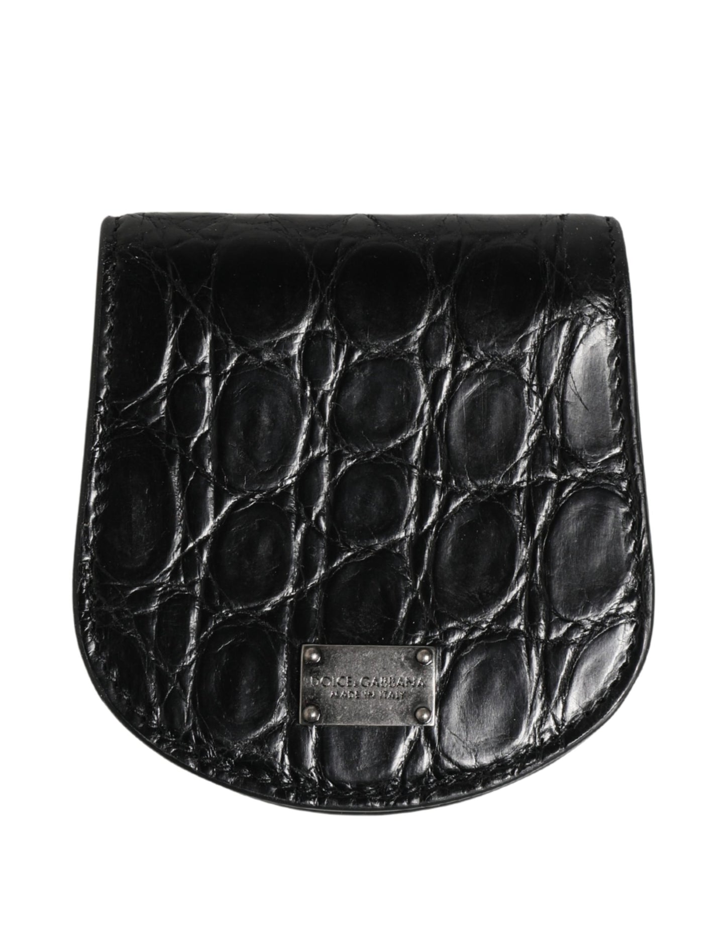Dolce & Gabbana Black Exotic Skin Condom Case Holder Pocket Wallet Curated Luxury Accessories by Orvyn