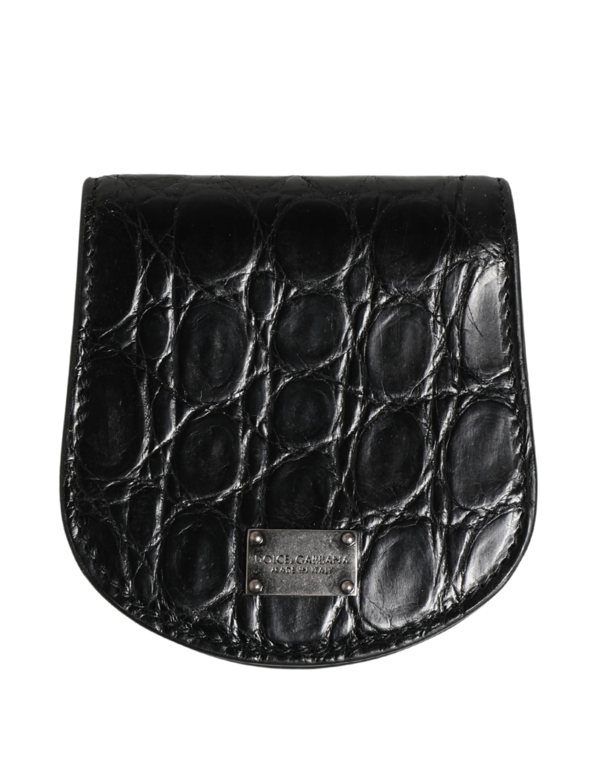 Dolce & Gabbana Black Exotic Skin Condom Case Holder Pocket Wallet Curated Luxury Accessories by Orvyn