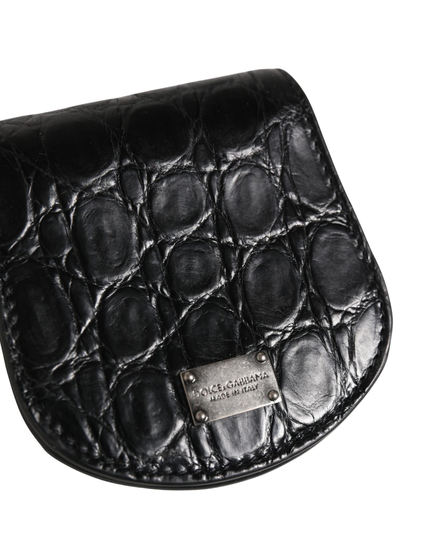 Dolce & Gabbana Black Exotic Skin Condom Case Holder Pocket Wallet Curated Luxury Accessories by Orvyn