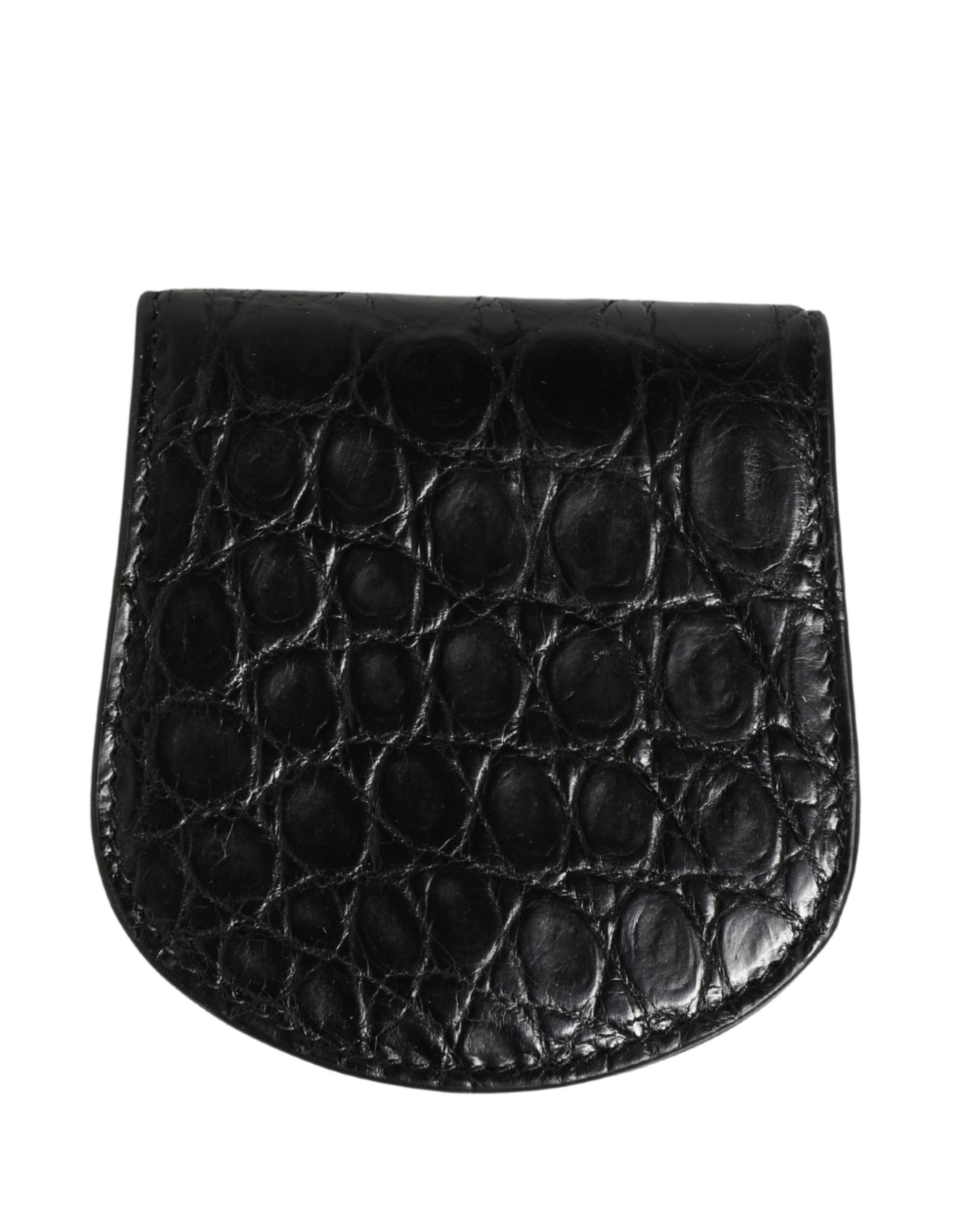 Dolce & Gabbana Black Exotic Skin Condom Case Holder Pocket Wallet Curated Luxury Accessories by Orvyn