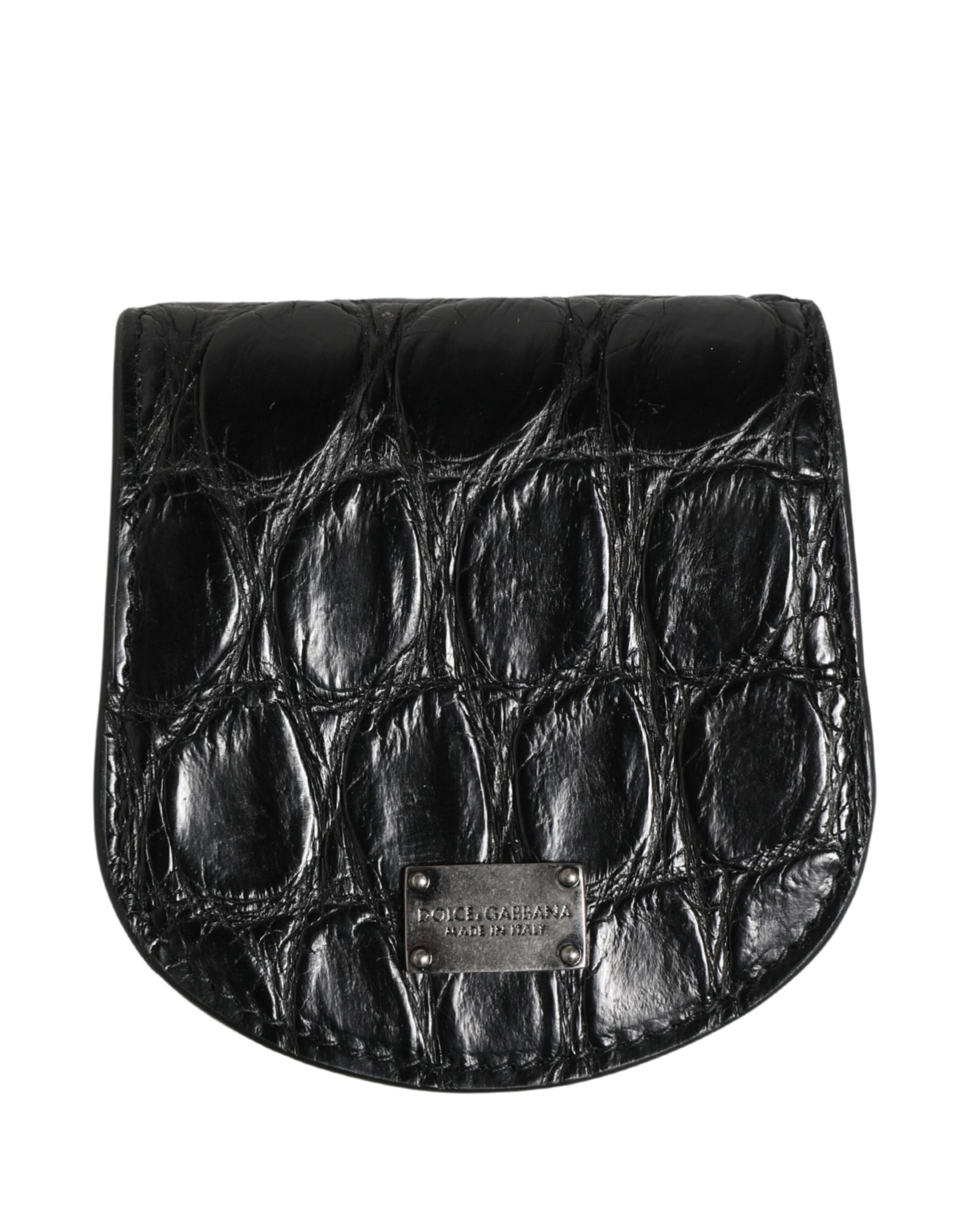 Dolce & Gabbana Black Exotic Skin Condom Case Holder Pocket Wallet Curated Luxury Accessories by Orvyn