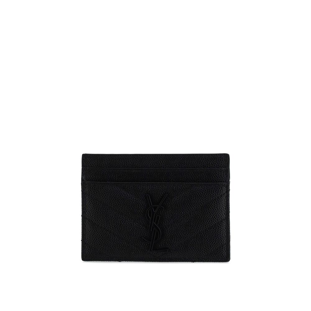 Saint Laurent Black Leather Card Holder Wallet Curated Luxury Accessories by Orvyn