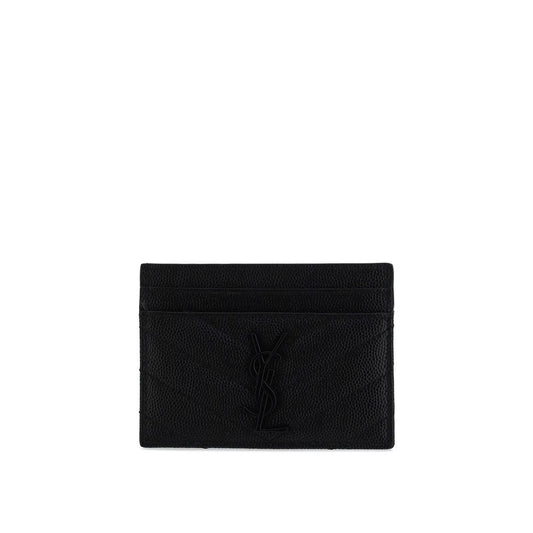 Saint Laurent Black Leather Card Holder Wallet Curated Luxury Accessories by Orvyn